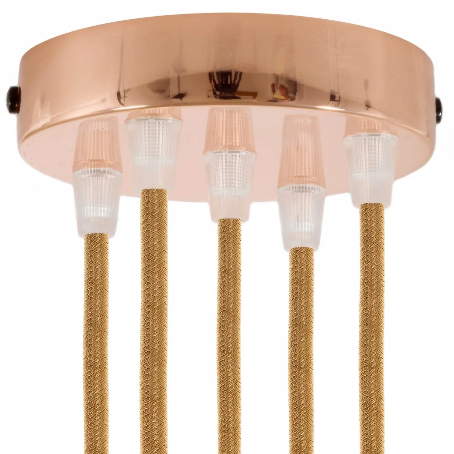 5-hole cylindrical metal ceiling canopy kit - Copper