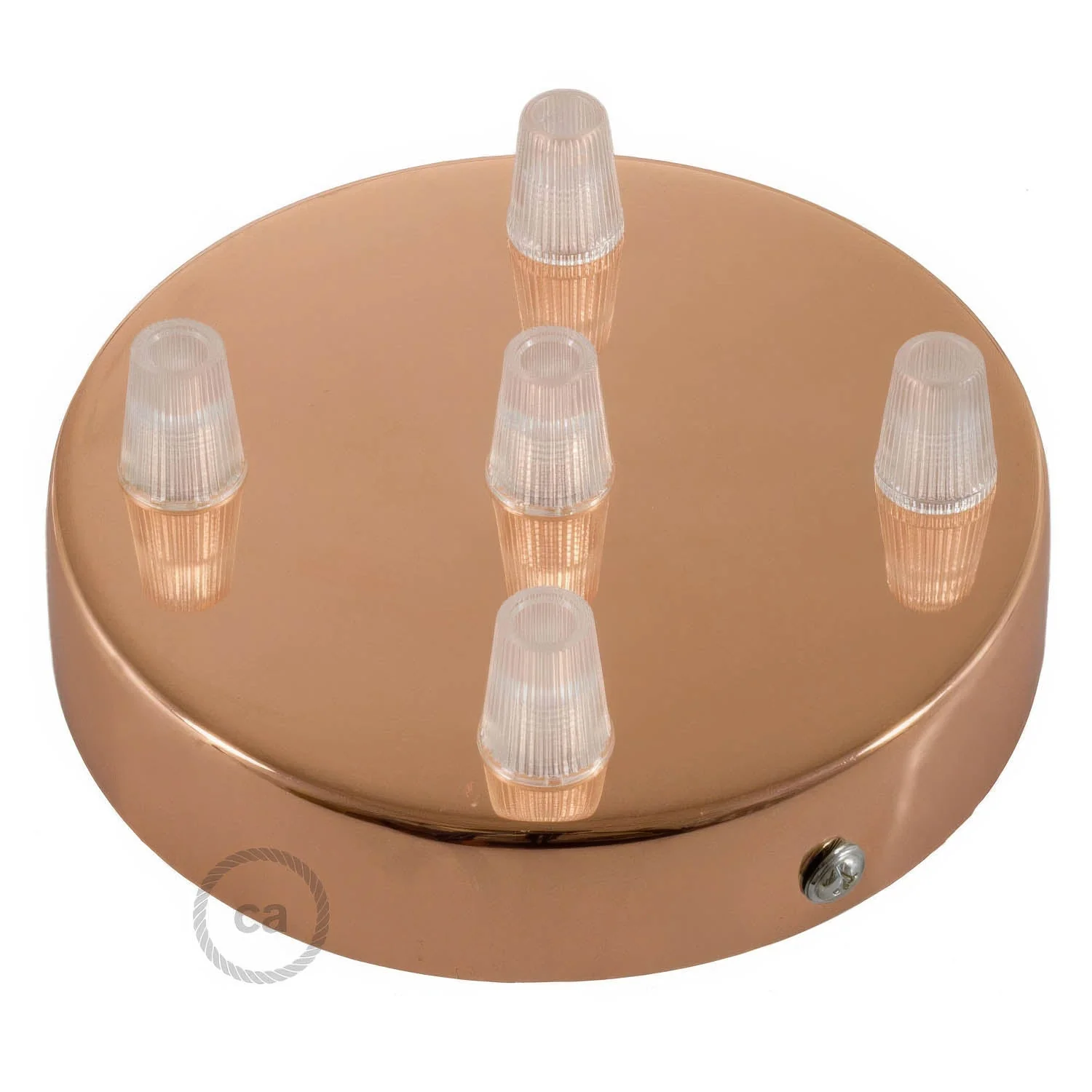 5-hole cylindrical metal ceiling canopy kit - Copper - Image 2