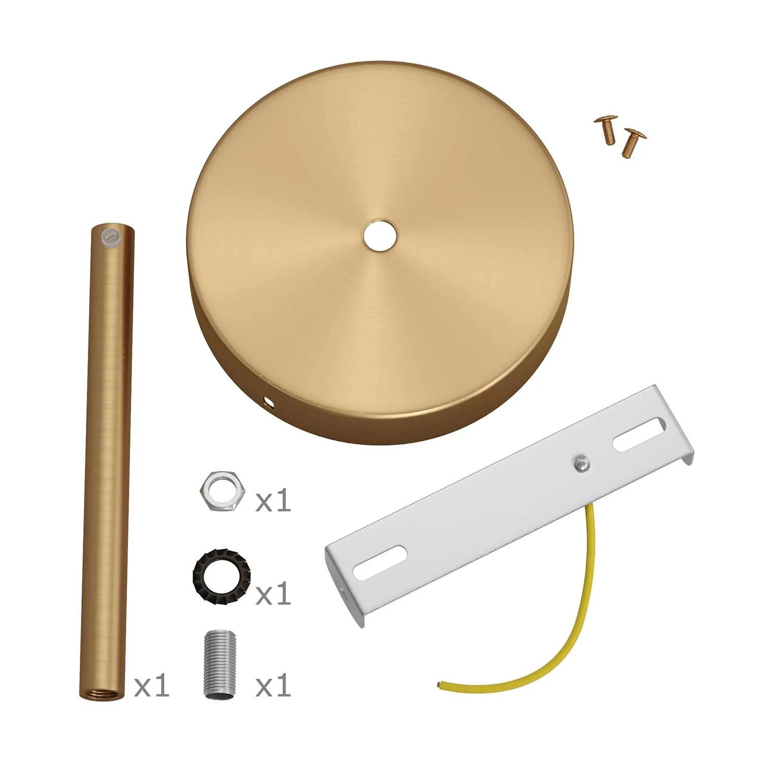 Cylindrical metal ceiling canopy kit with 15 cm strain relief - Satin bronze - Image 3