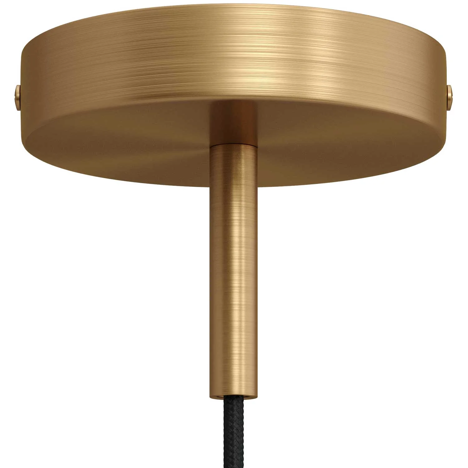 Cylindrical metal ceiling canopy kit with 7 cm strain relief - Satin bronze
