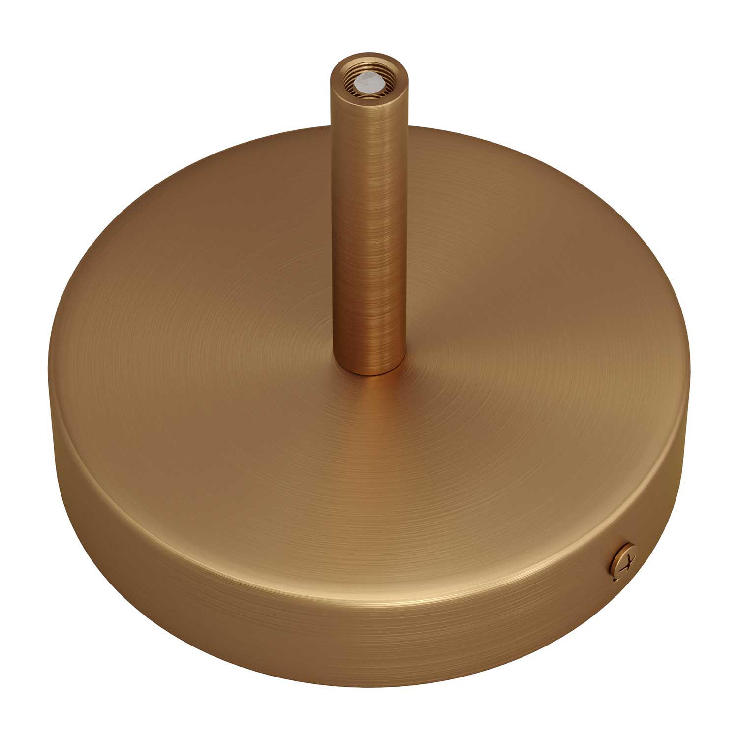 Cylindrical metal ceiling canopy kit with 7 cm strain relief - Satin bronze - Image 2