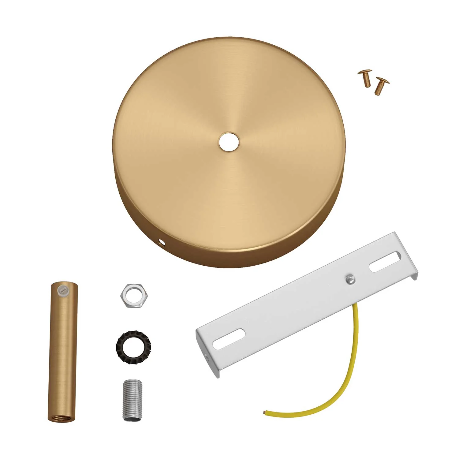 Cylindrical metal ceiling canopy kit with 7 cm strain relief - Satin bronze - Image 3