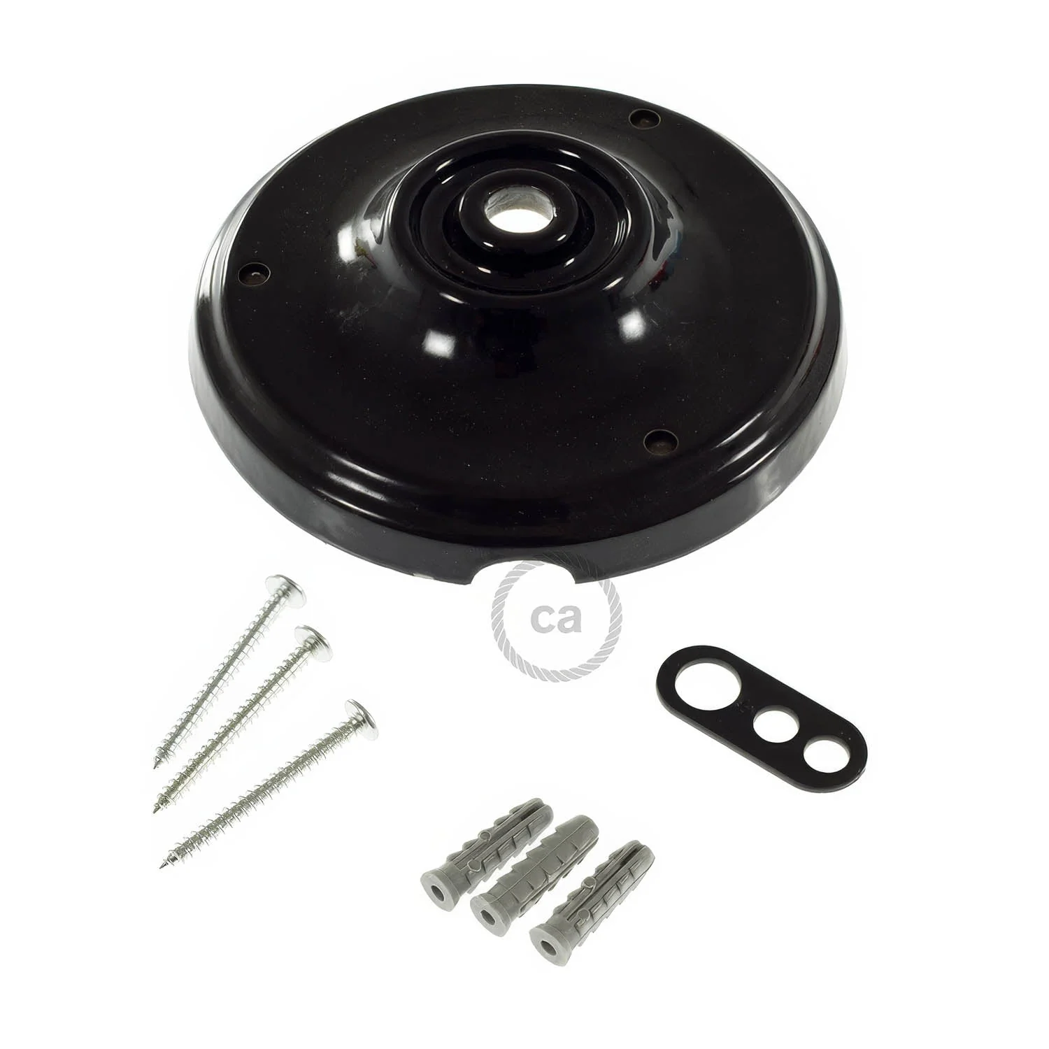 Porcelain ceiling canopy kit - Black - Image 3