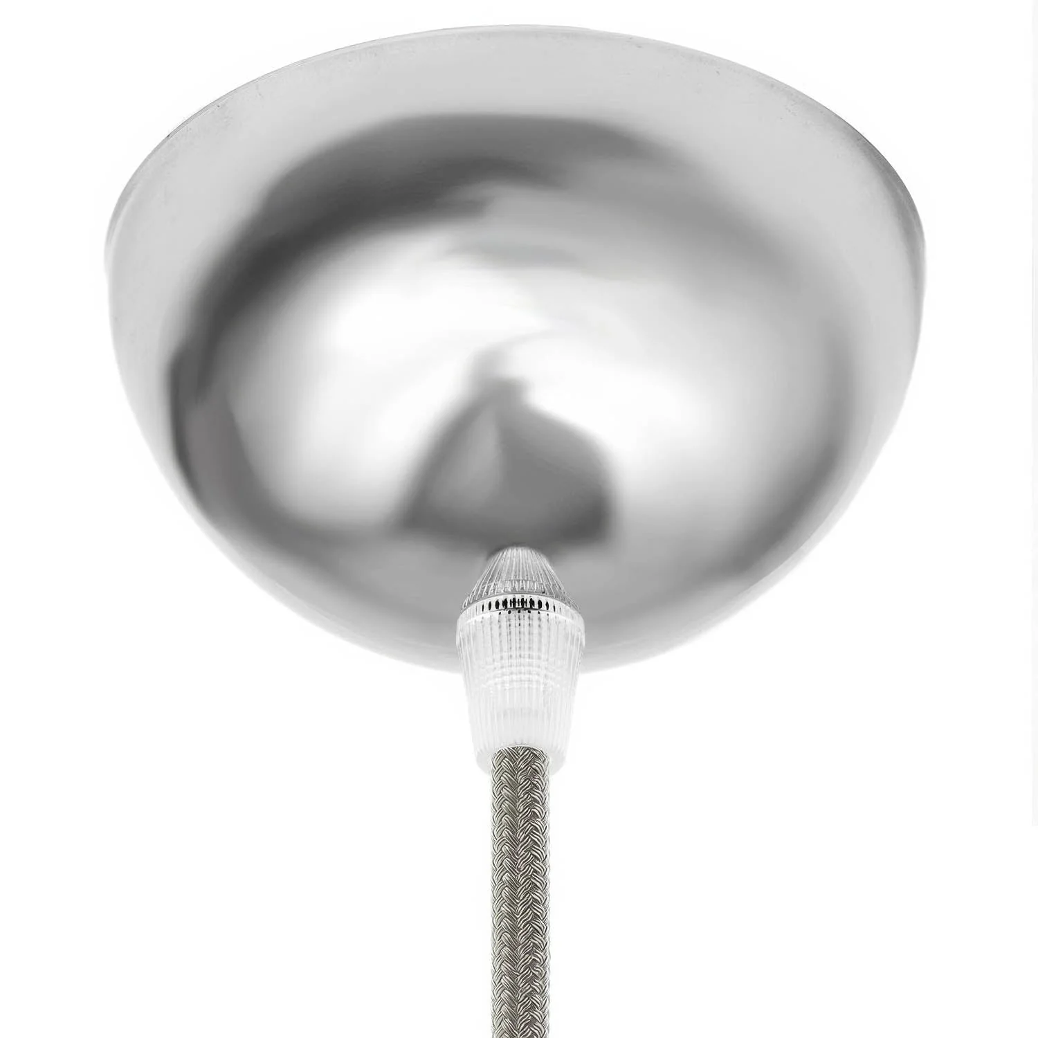 Painted metal semi-spherical ceiling canopy kit - Chrome