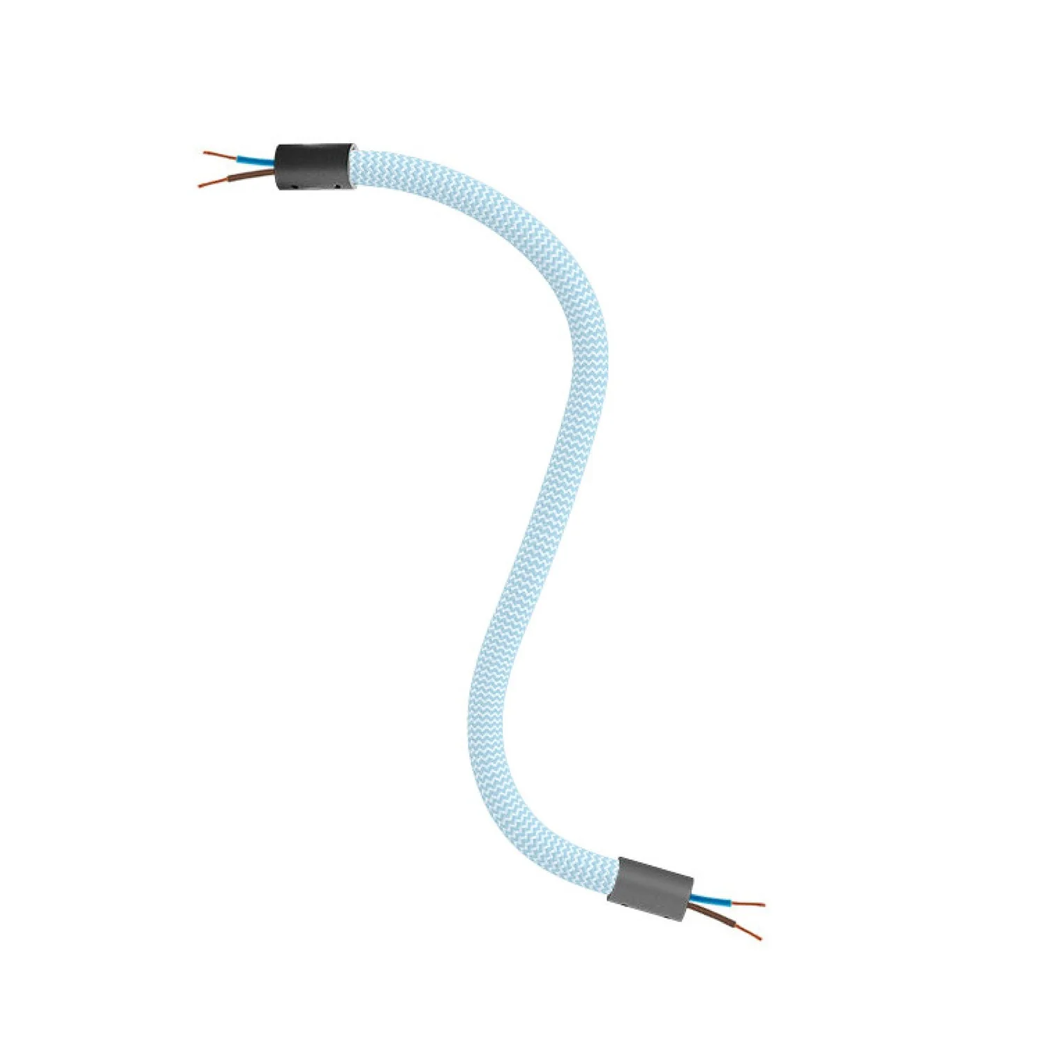 Creative Kit Flex flexible tube covered in RM76 Sugar Paper Blue fabric with metal ends - Image 12