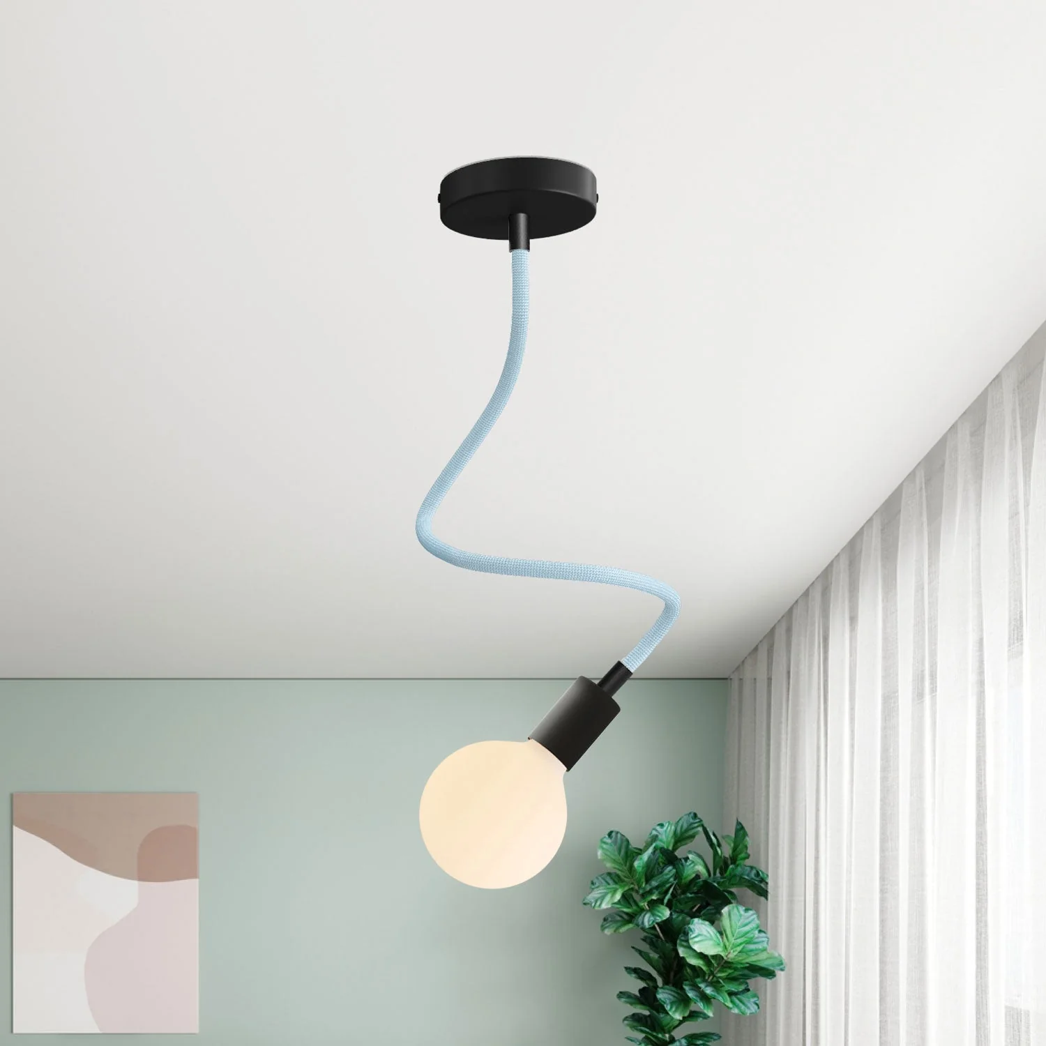 Creative Kit Flex flexible tube covered in RM76 Sugar Paper Blue fabric with metal ends - Image 16