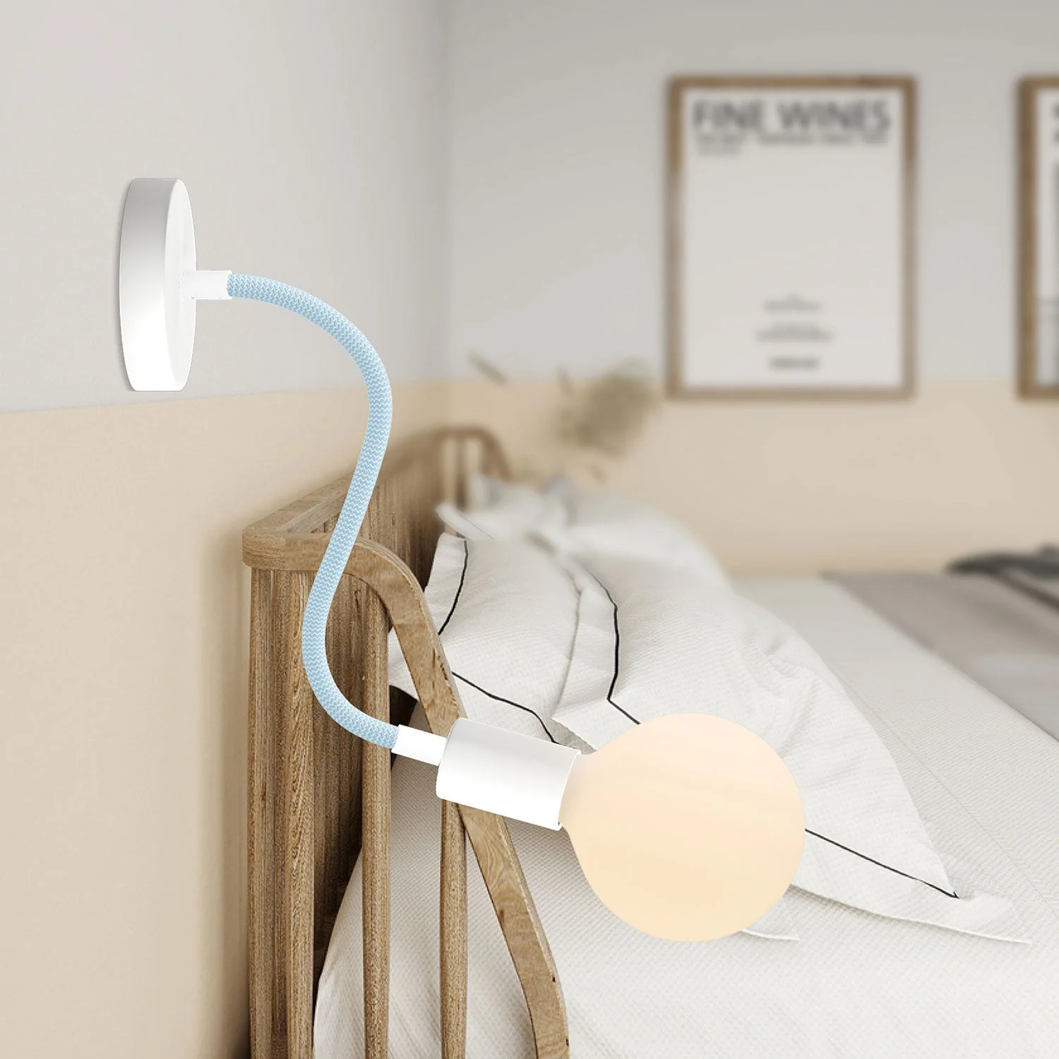 Creative Kit Flex flexible tube covered in RM76 Sugar Paper Blue fabric with metal ends - Image 3