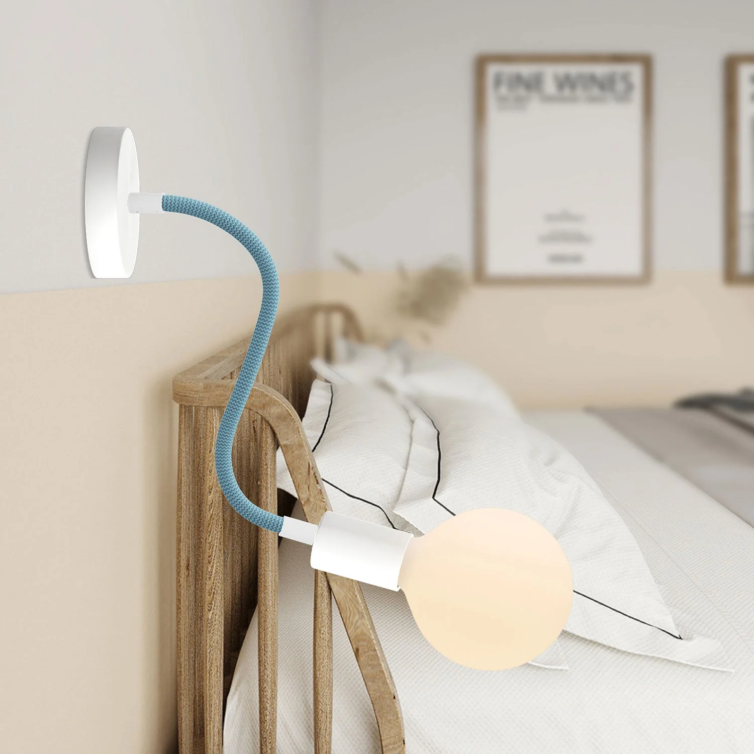 Creative Flex kit with RM78 Petrolio fabric-covered flexible tube and metal end caps - Image 3
