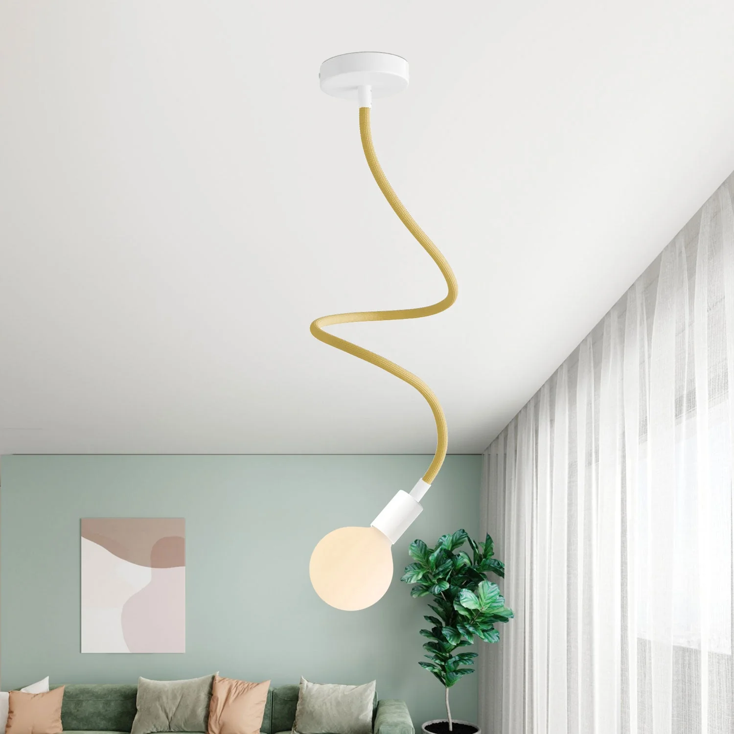 Kit Creative Flex flexible tube covered in RM79 Mustard fabric with metal ends - Image 10
