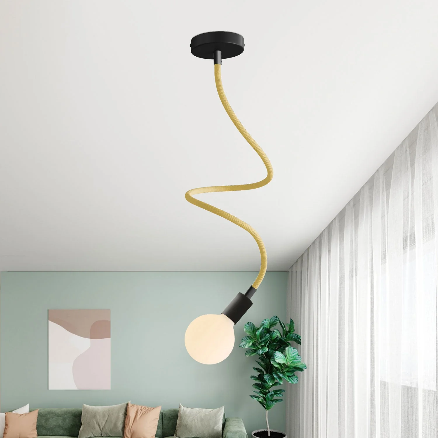 Kit Creative Flex flexible tube covered in RM79 Mustard fabric with metal ends - Image 18