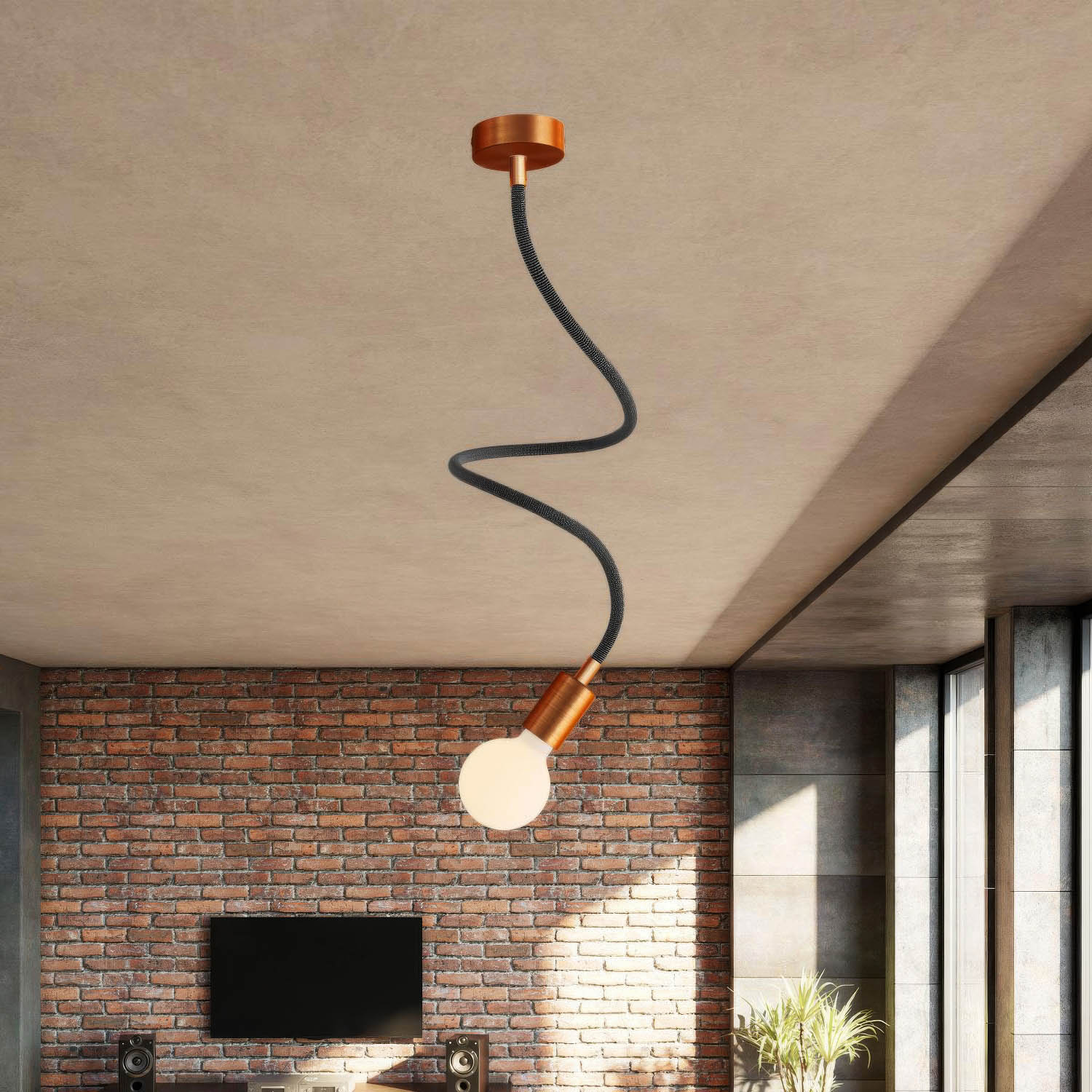 Creative Kit Flex extension hose covered in RZ30 Iron Black fabric with metal terminals - Image 32
