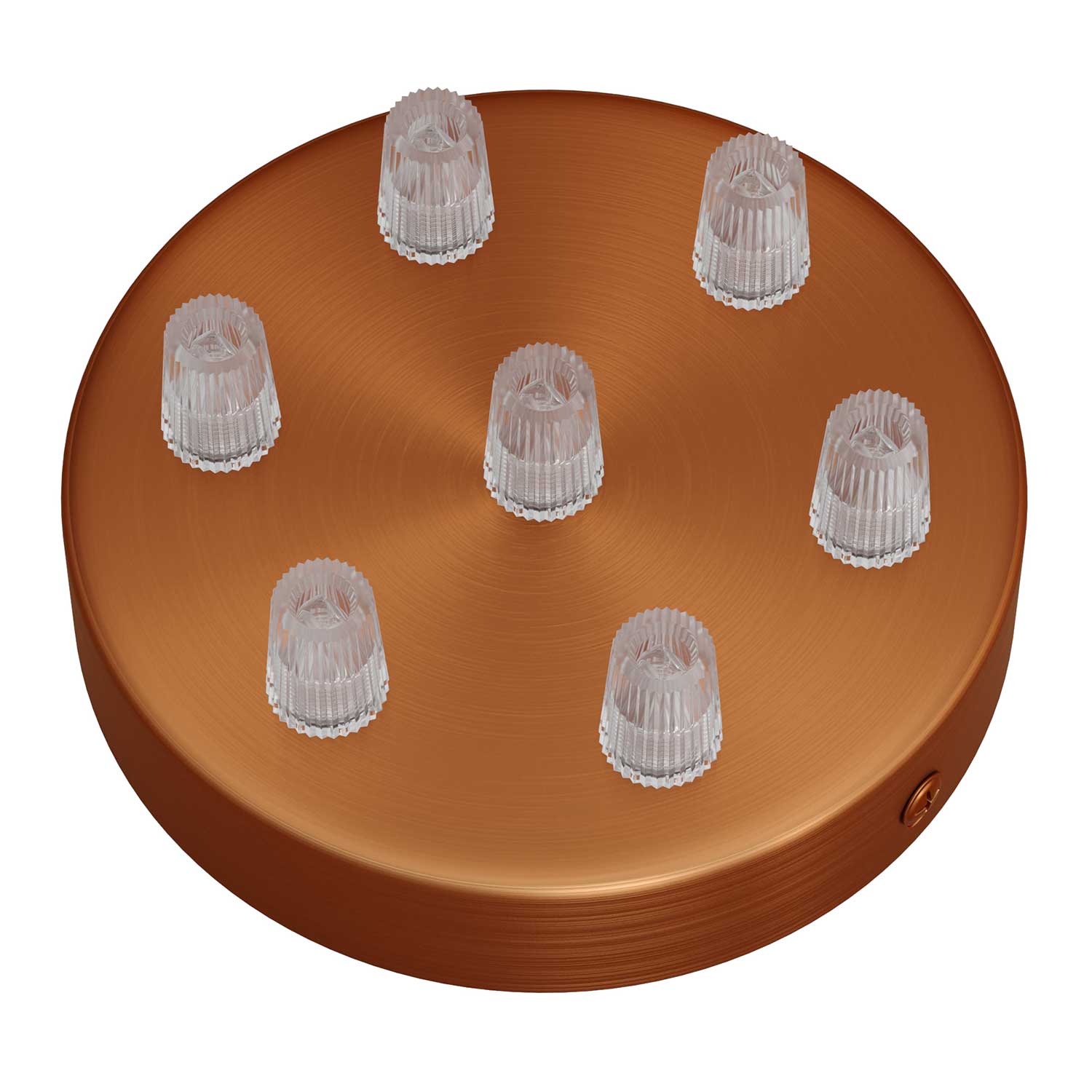 7-hole cylindrical metal ceiling canopy kit - Satin copper - Image 2