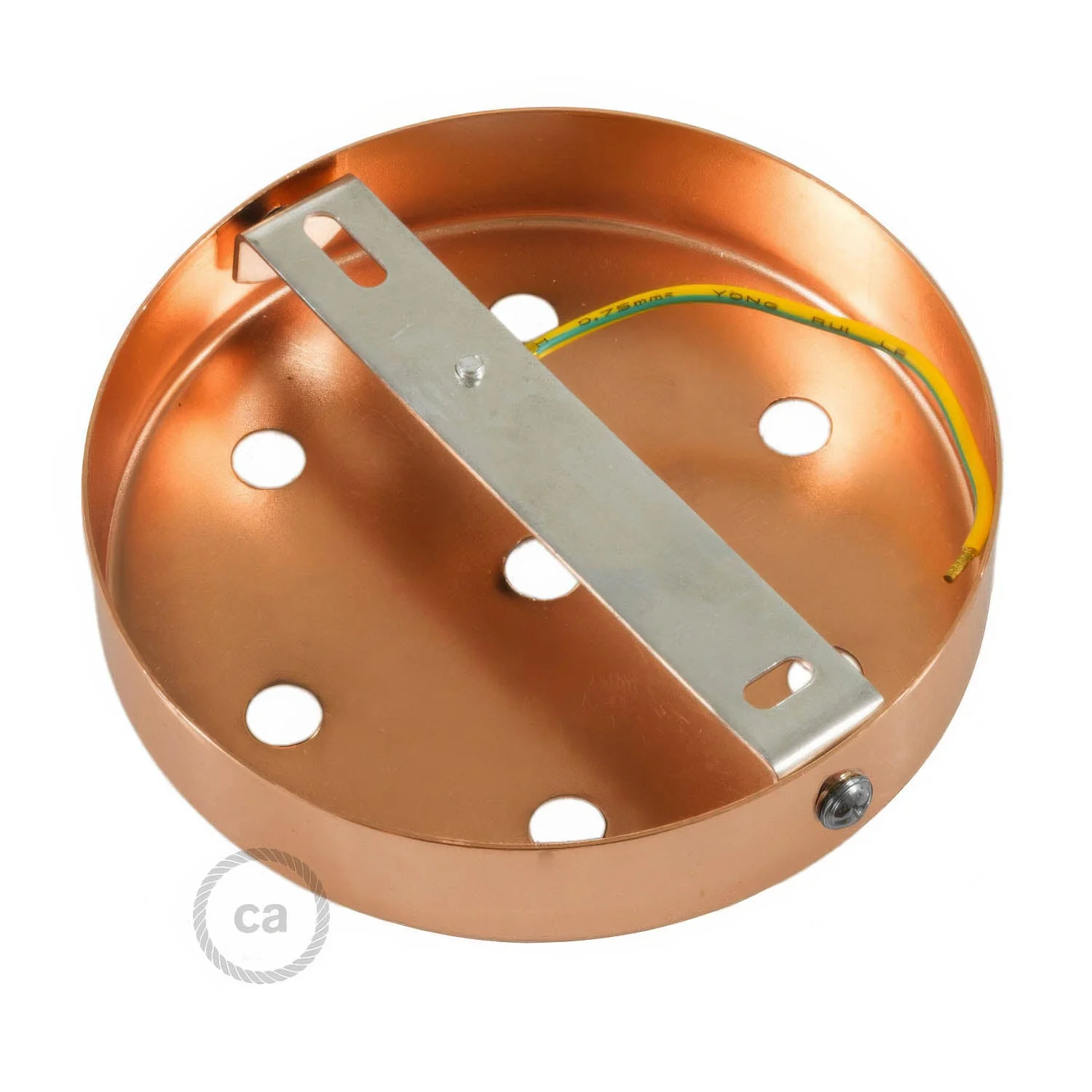 7-hole cylindrical metal ceiling canopy kit - Satin copper - Image 4