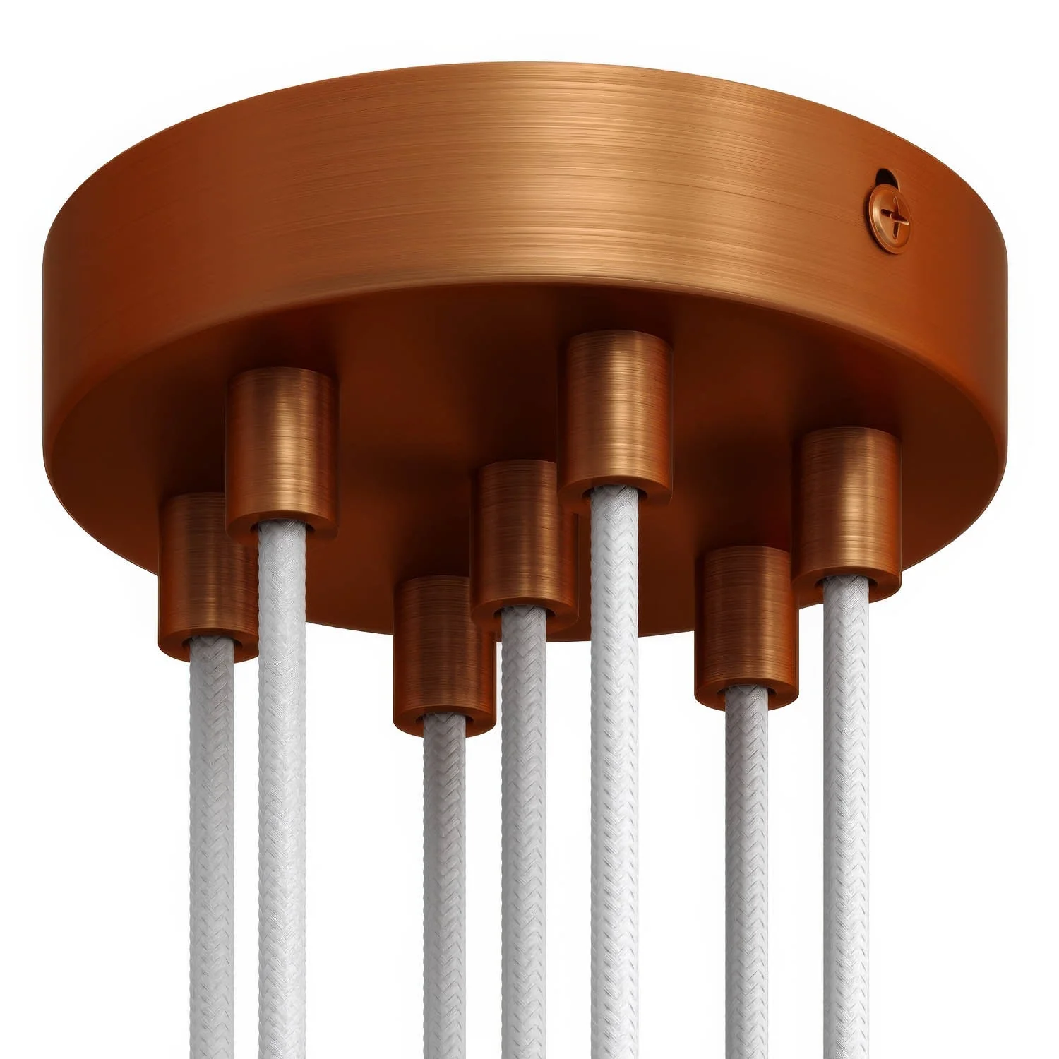 7-hole cylindrical metal ceiling canopy kit - Satin copper - Image 6