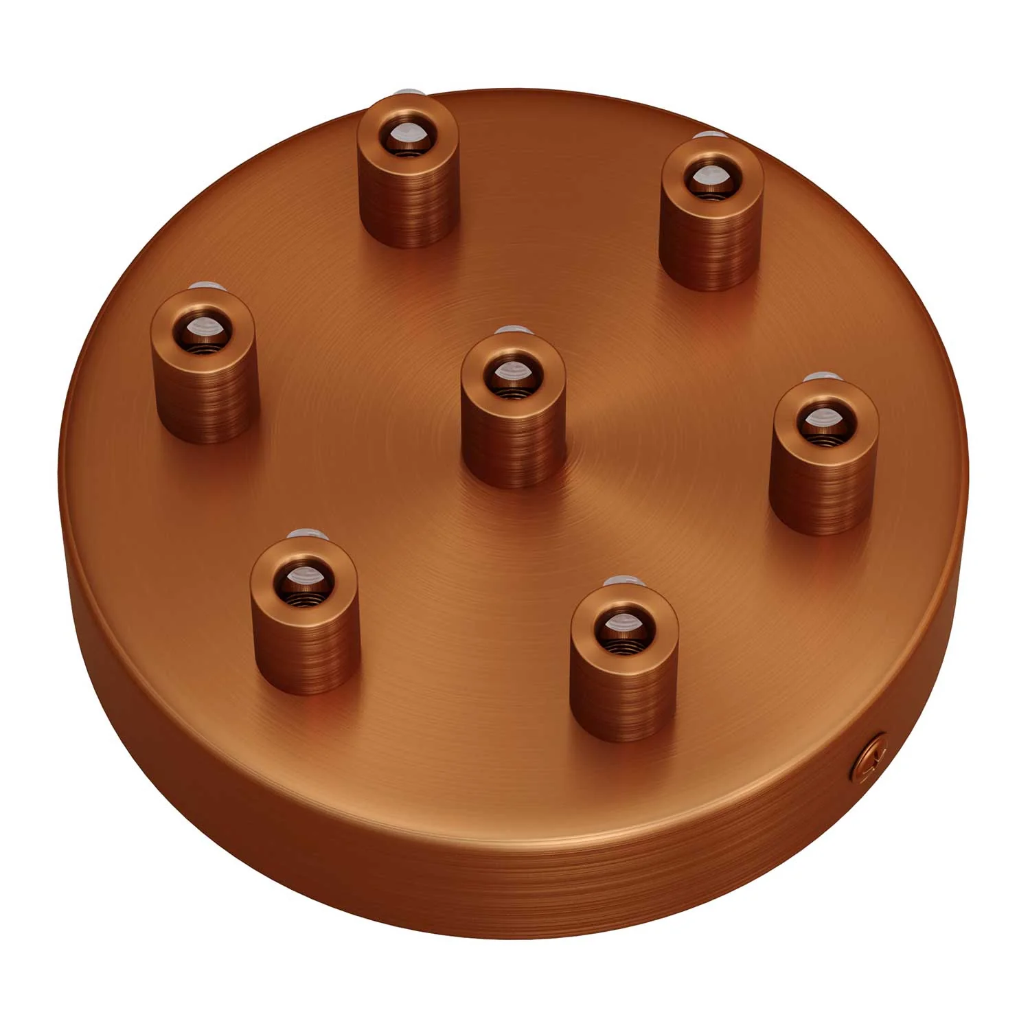 7-hole cylindrical metal ceiling canopy kit - Satin copper - Image 7