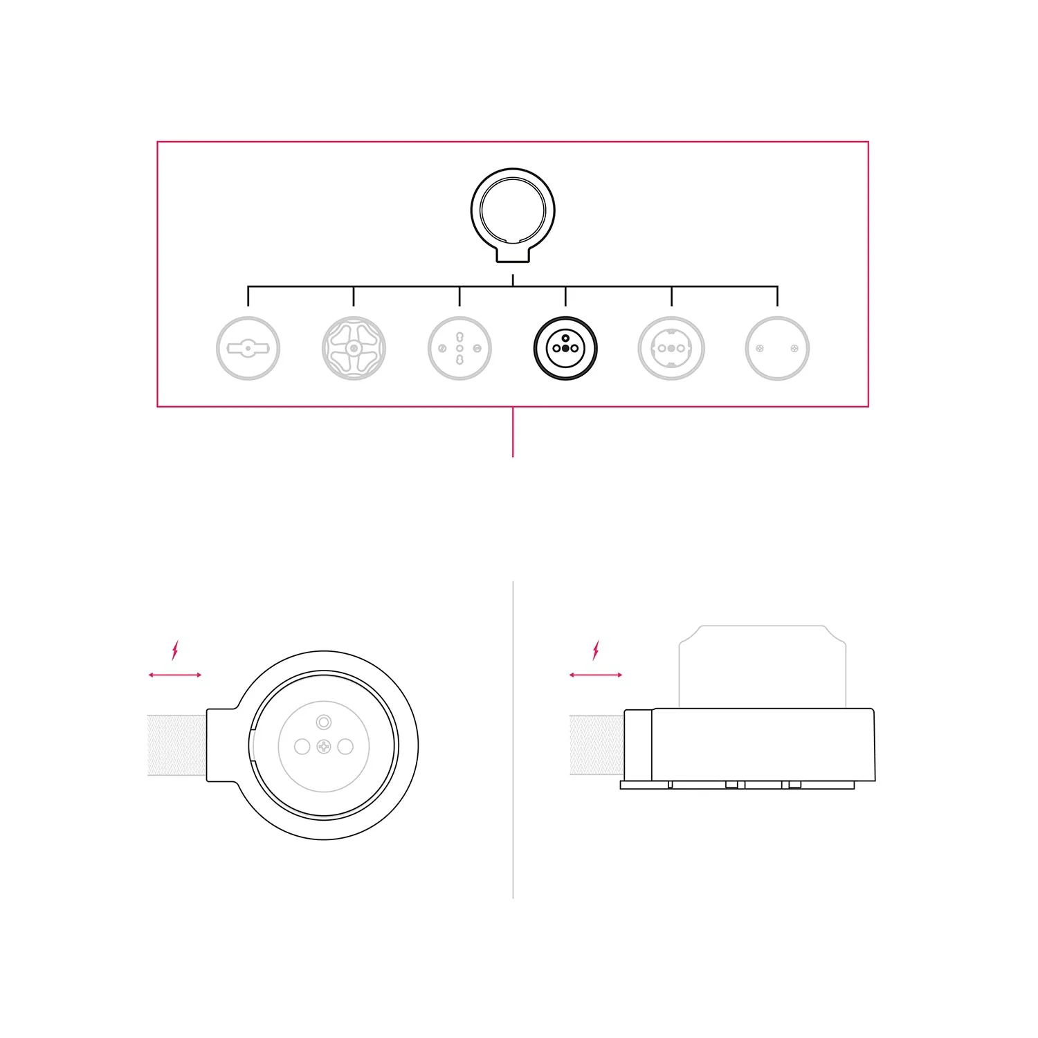 French wall socket kit and base for Creative-Tubes in porcelain - White - Image 7