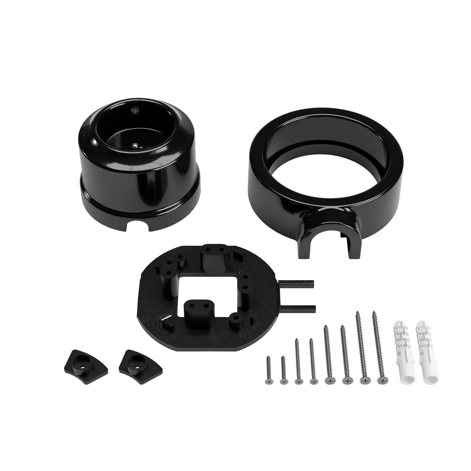 French-type wall outlet kit and base for Creative-Tubes in porcelain - Black - Image 3