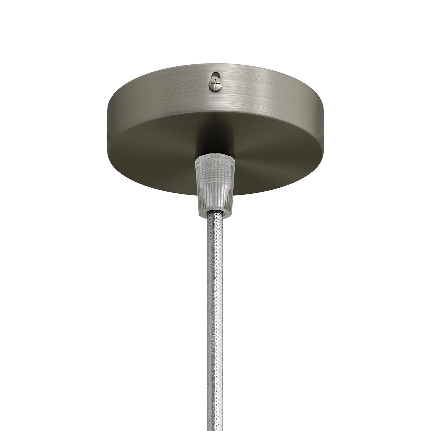 Mini Ceiling canopy kit, cylindrical metal with 1 central hole - Satin titanium