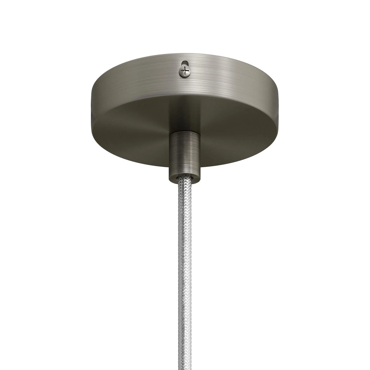 Mini Ceiling canopy kit, cylindrical metal with 1 central hole - Satin titanium - Image 5