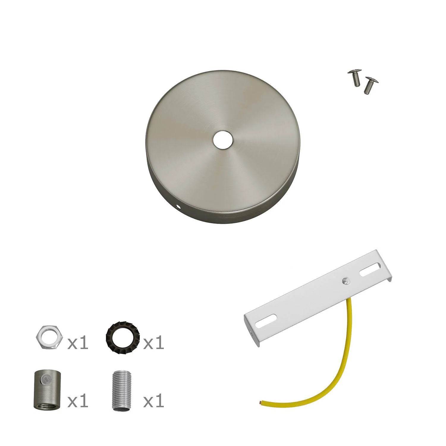Mini Ceiling canopy kit, cylindrical metal with 1 central hole - Satin titanium - Image 7