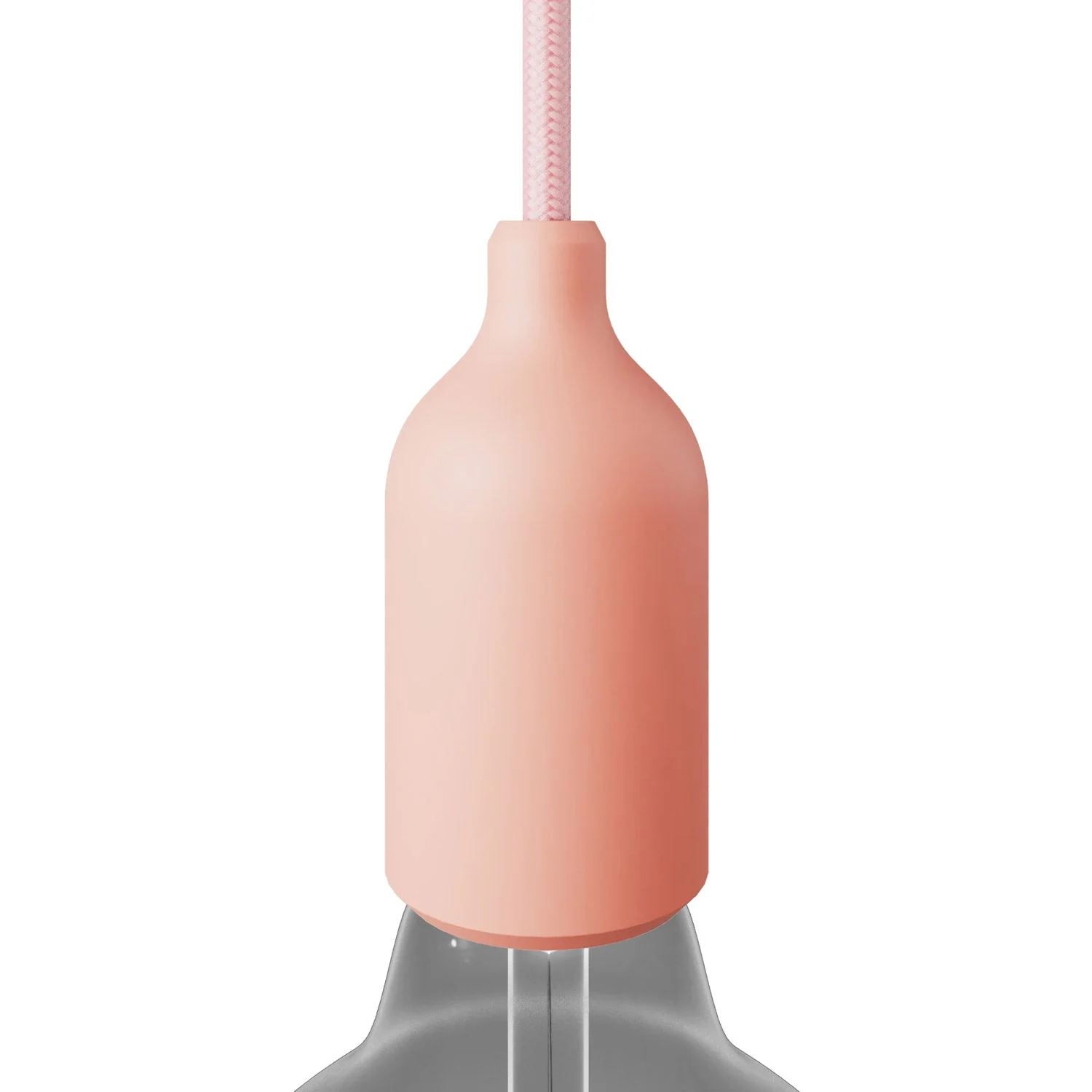E27 silicone socket kit with hidden strain relief - Salmon