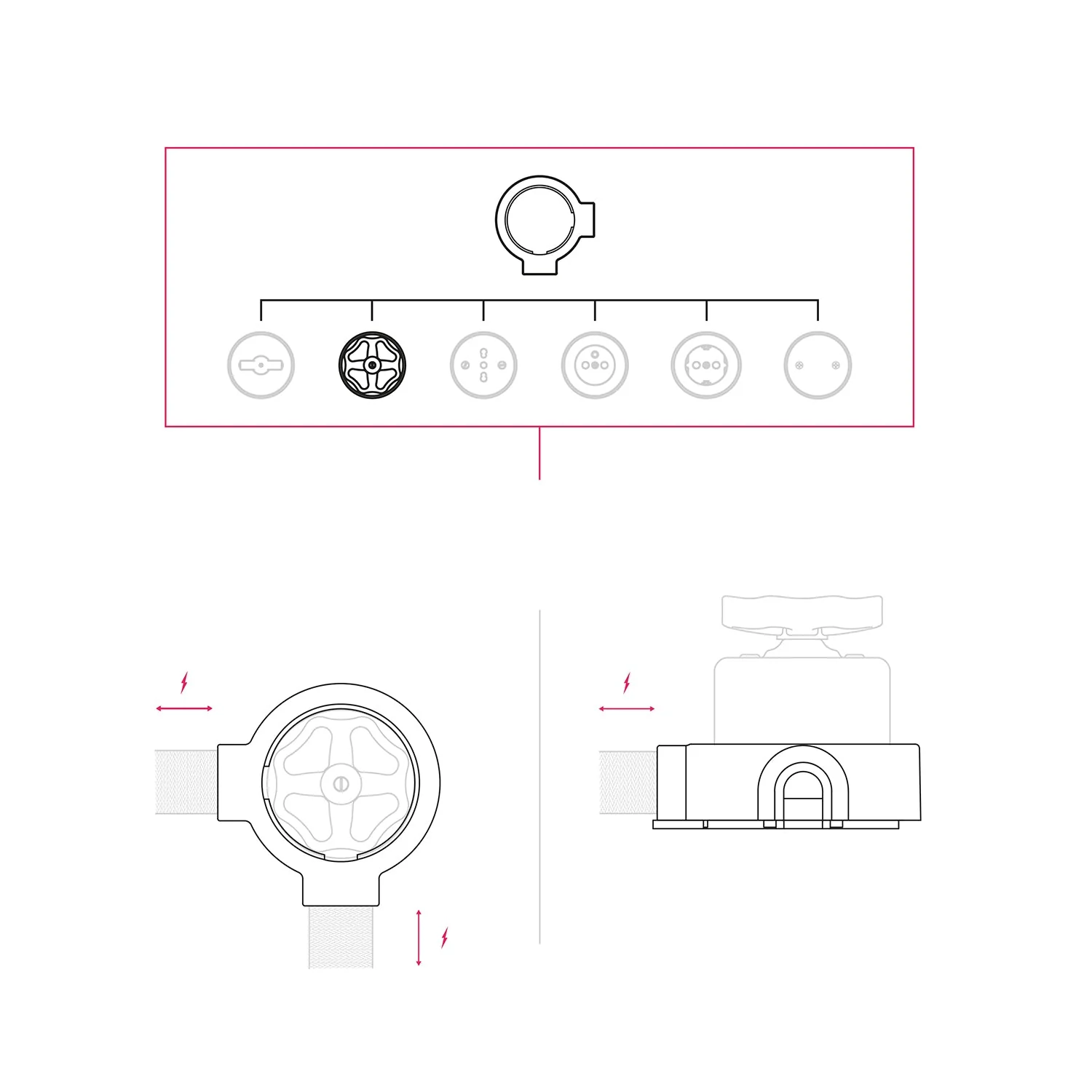 Switch/diverter kit with knob and base for Creative-Tubes in white porcelain - Image 14