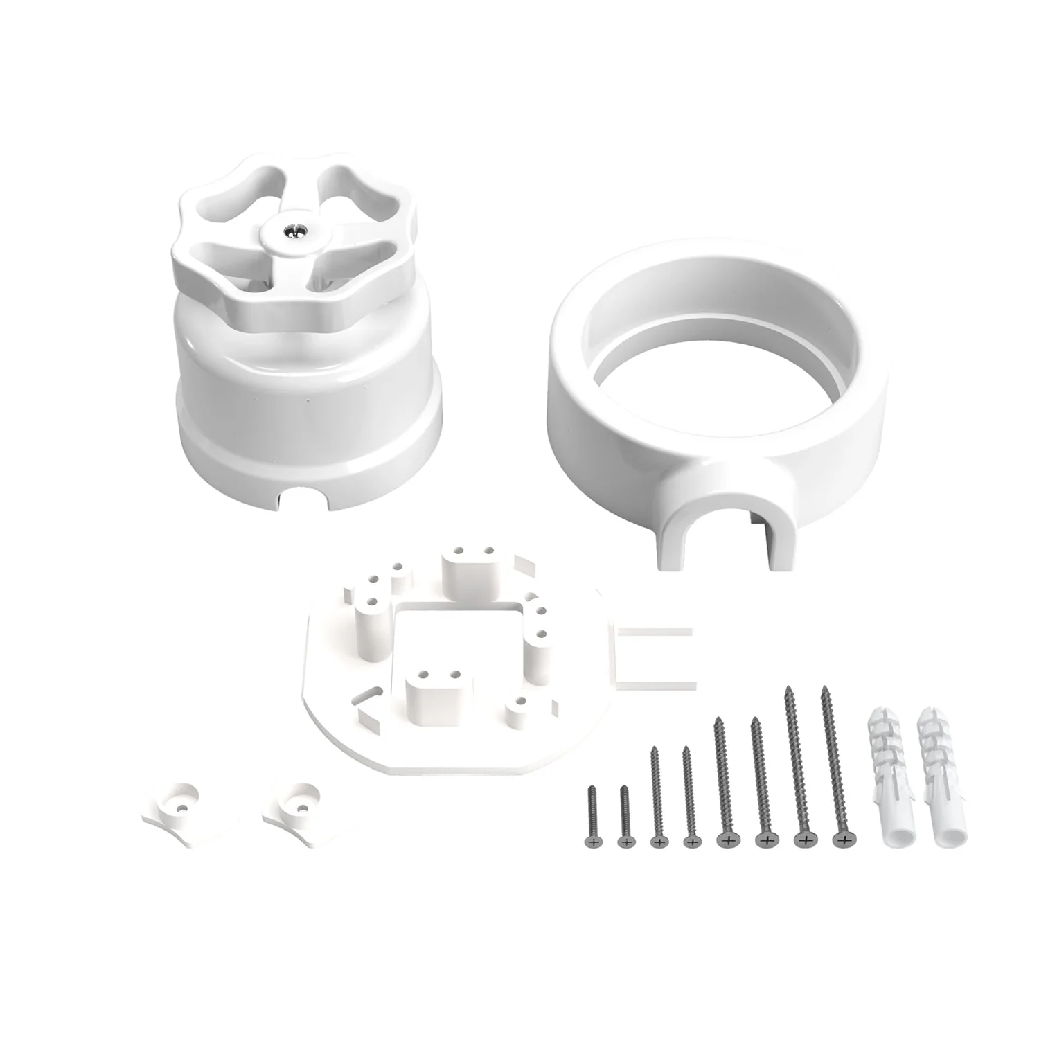 Switch/diverter kit with knob and base for Creative-Tubes in white porcelain - Image 3