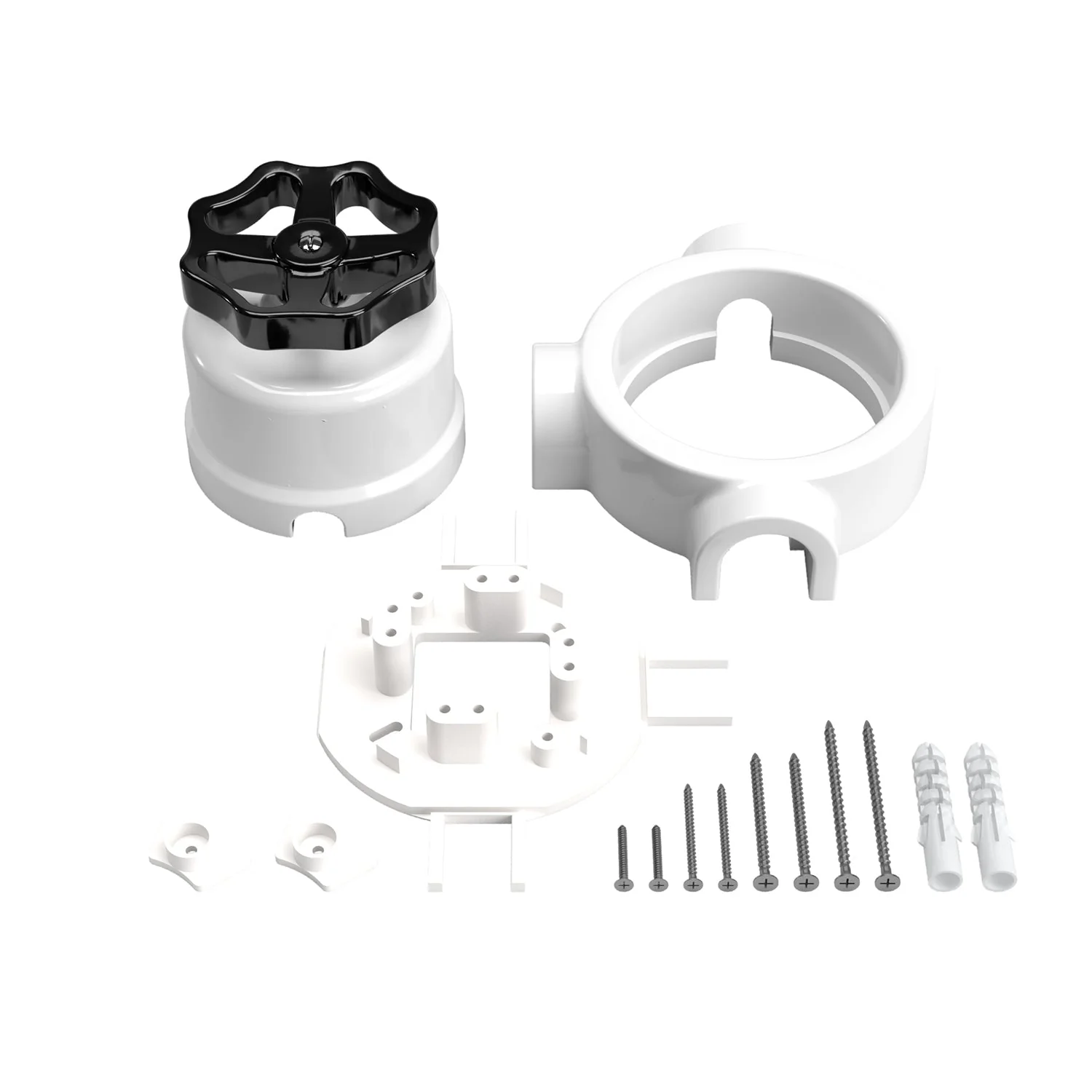 Switch/diverter kit with knob and base for Creative-Tubes in white porcelain - Image 46