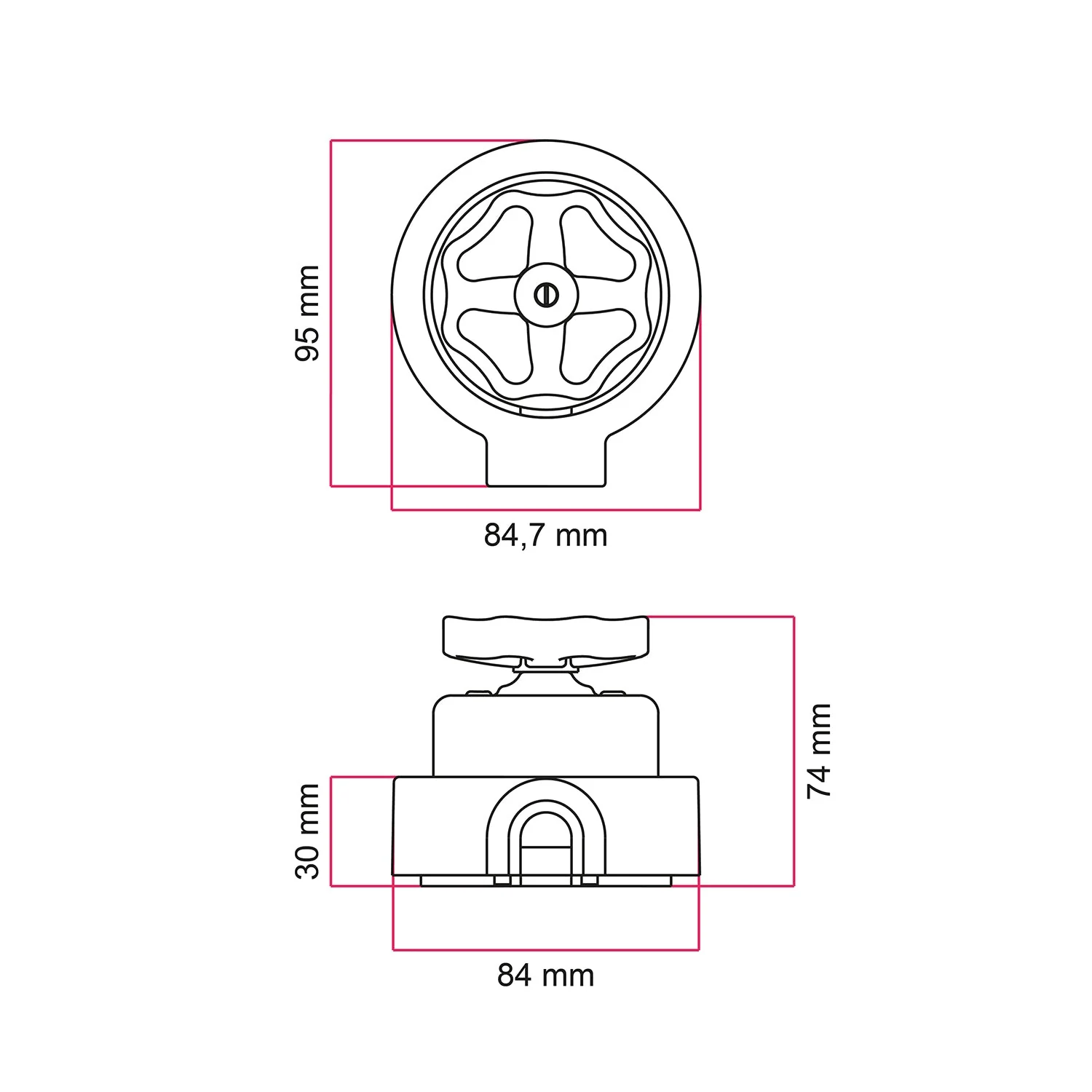 Switch/diverter kit with knob and base for Creative-Tubes in white porcelain - Image 6