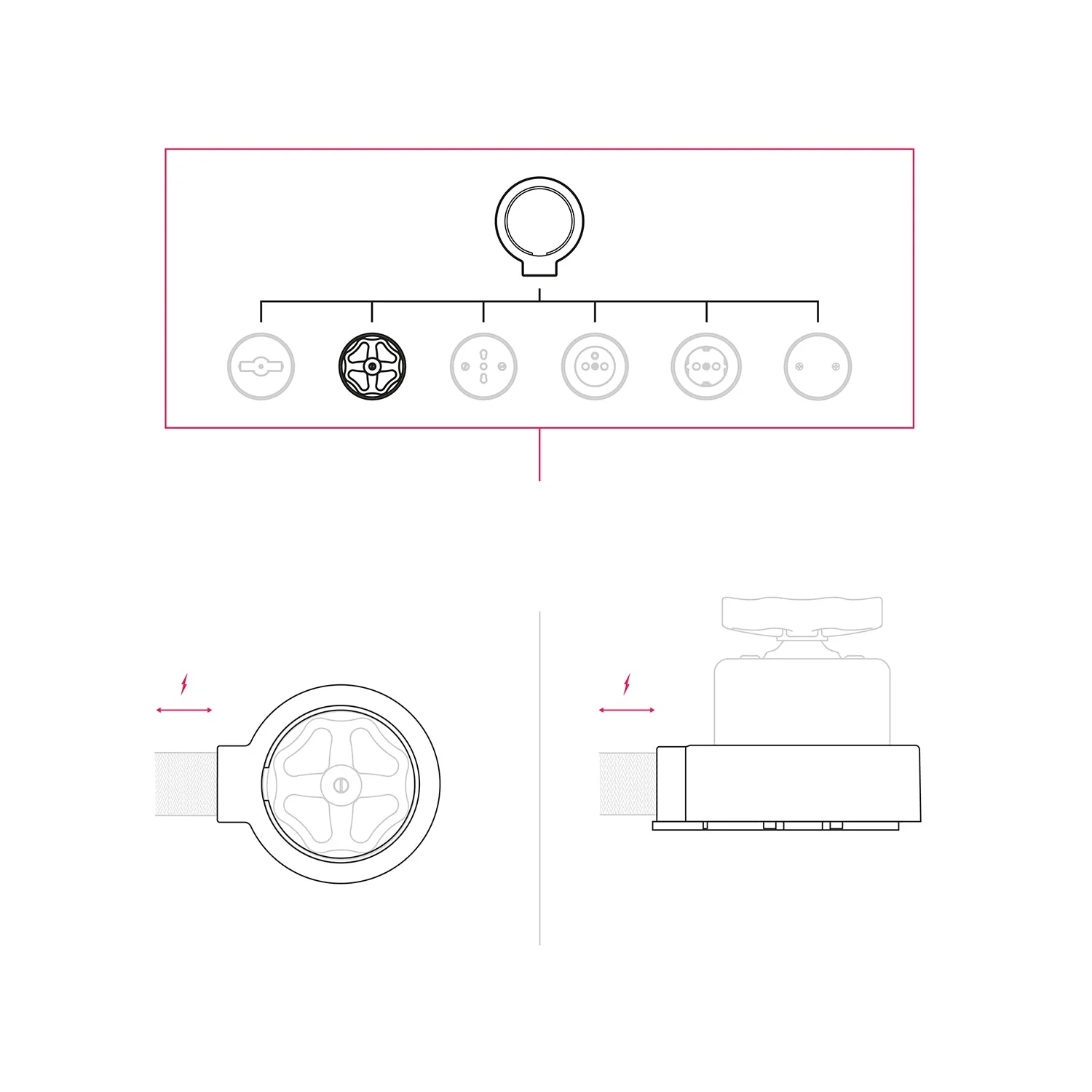 Switch/diverter kit with knob and base for Creative-Tubes in white porcelain - Image 7