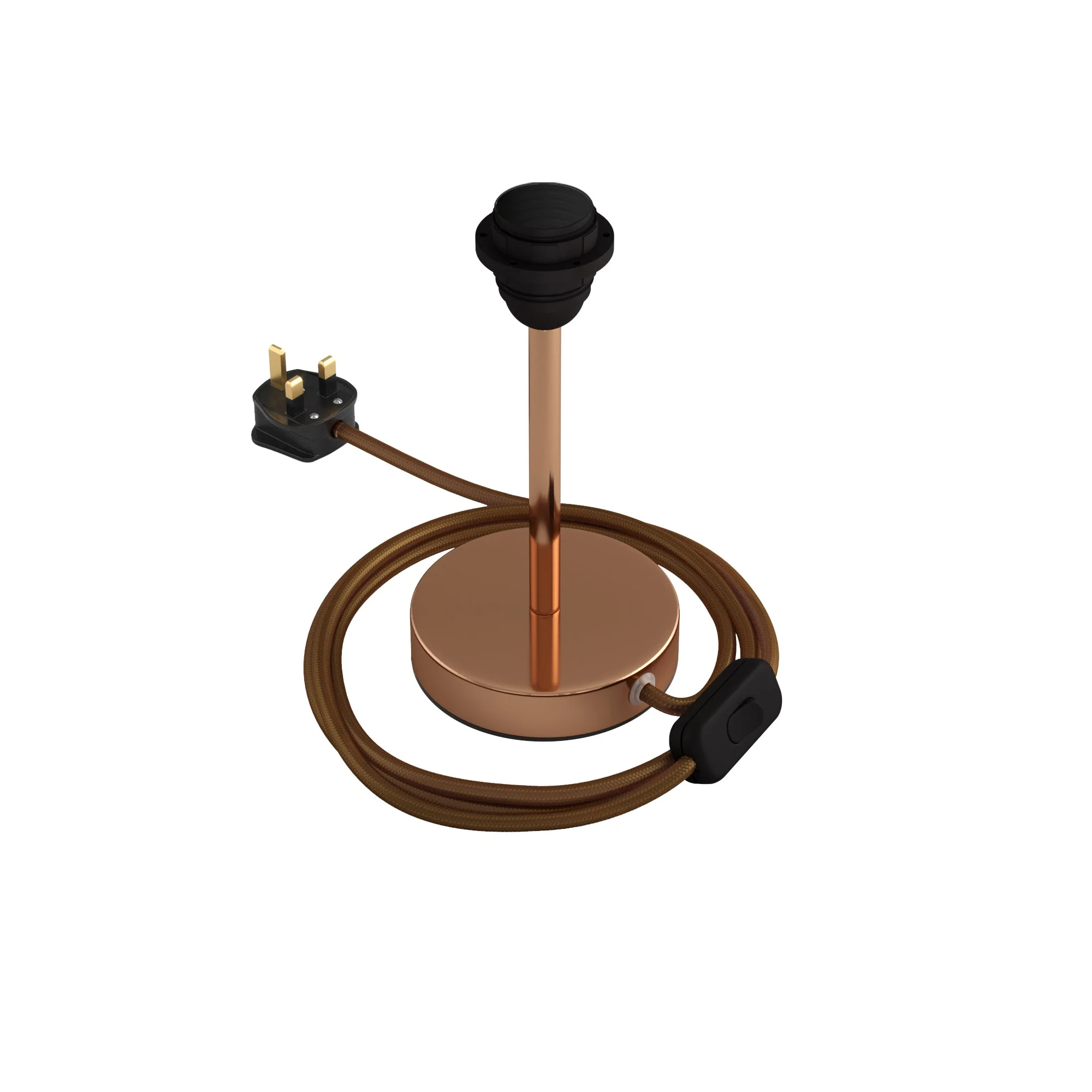 Lampshade riser - Metal table lamp with UK plug - Copper - Image 6