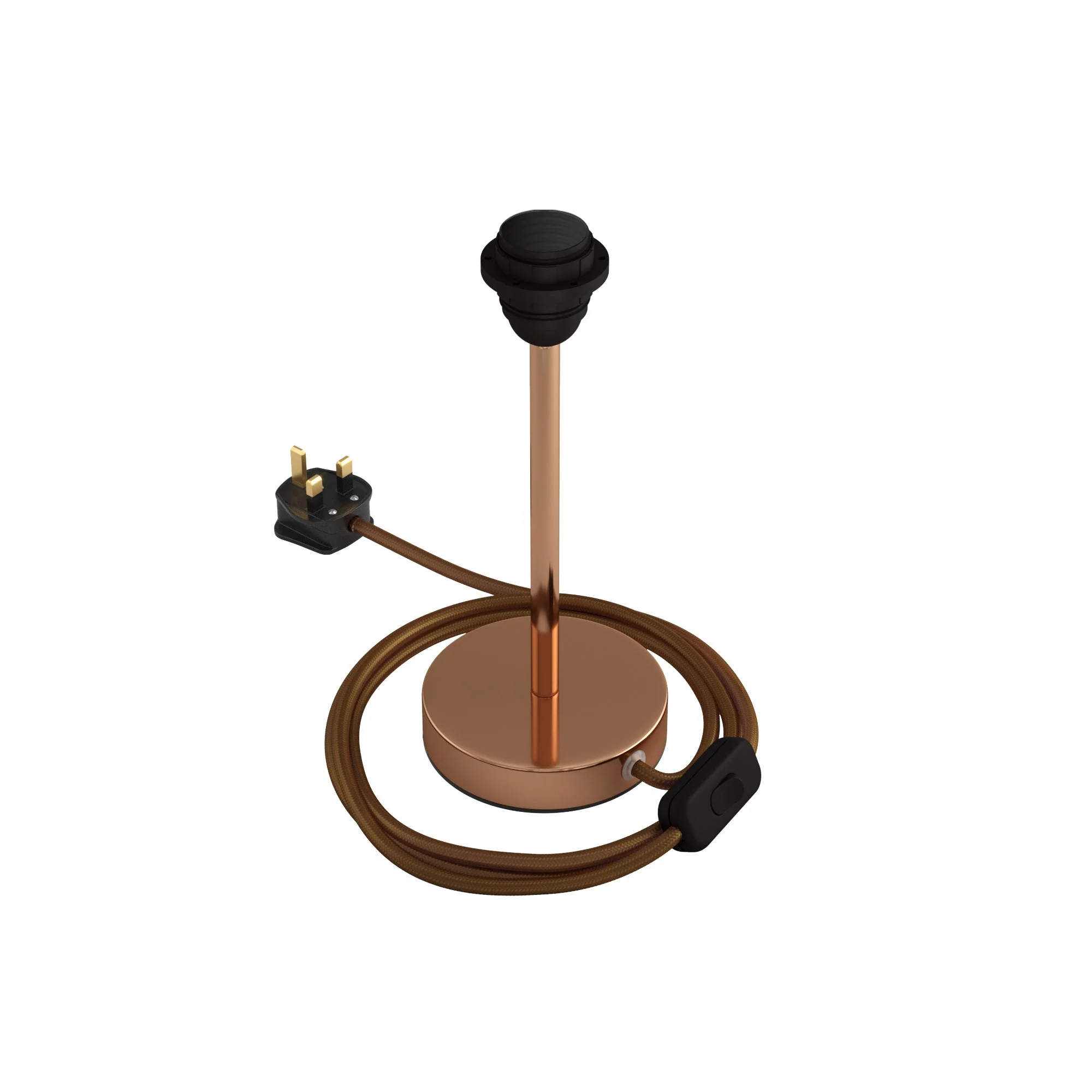 Lampshade riser - Metal table lamp with UK plug - Copper - Image 7