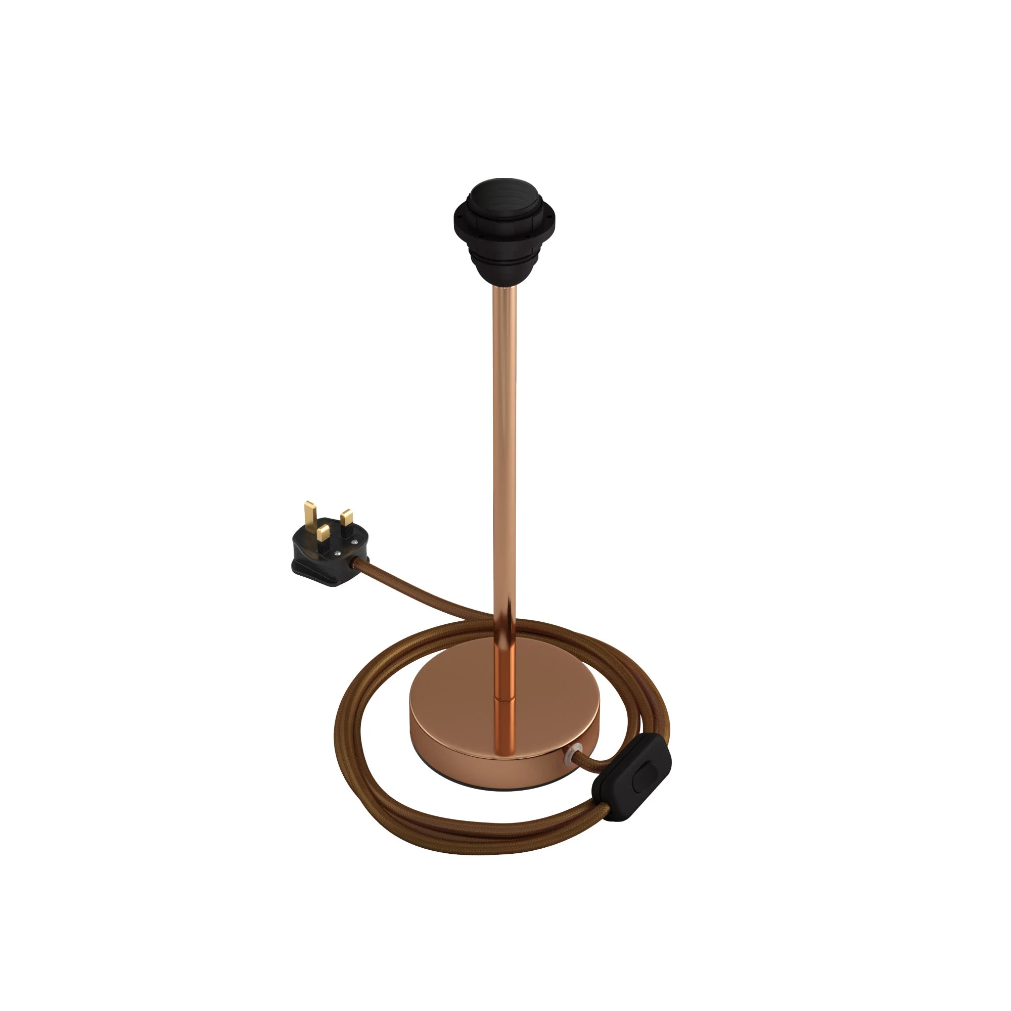 Lampshade riser - Metal table lamp with UK plug - Copper - Image 9