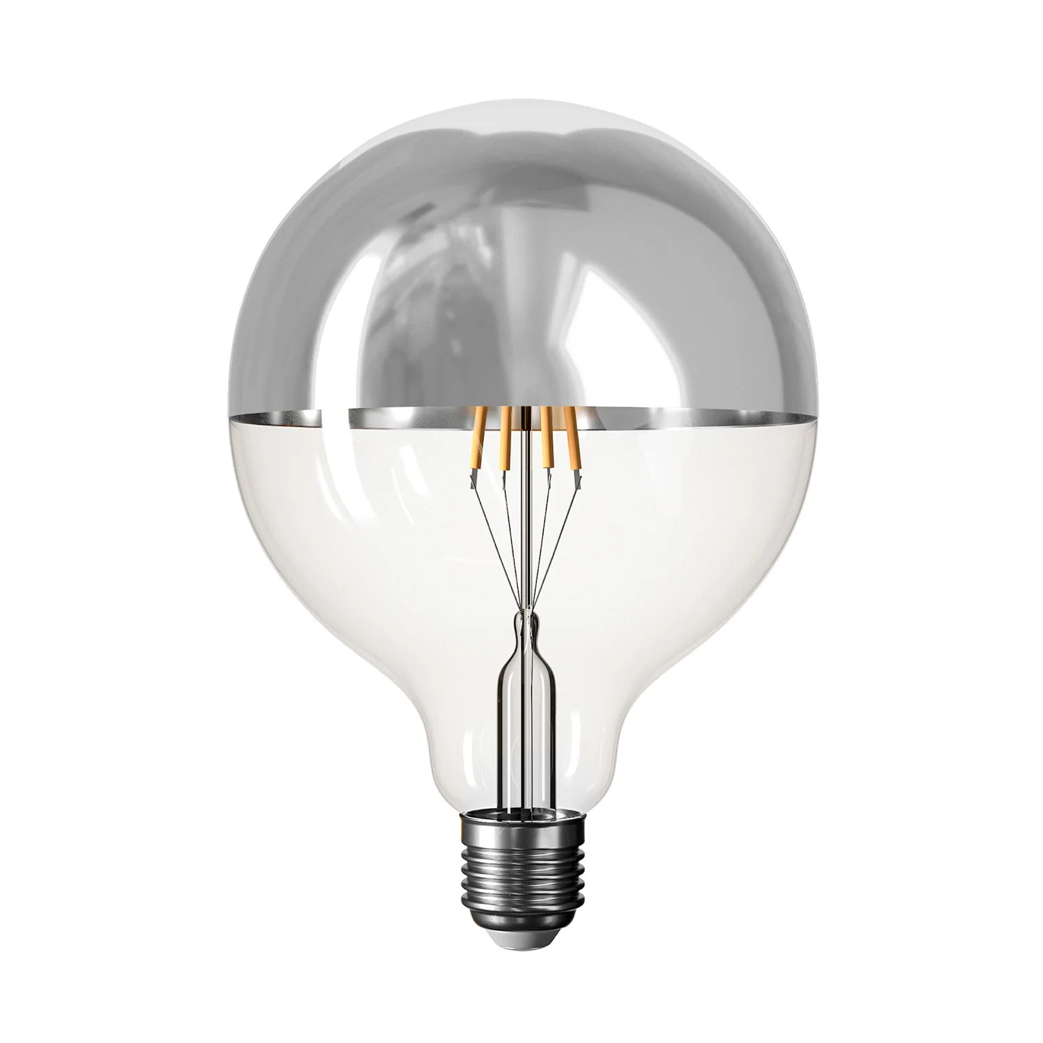 Cabless01 portable rechargeable lamp with half-sphere silver globe light bulb - Neutral - Image 6