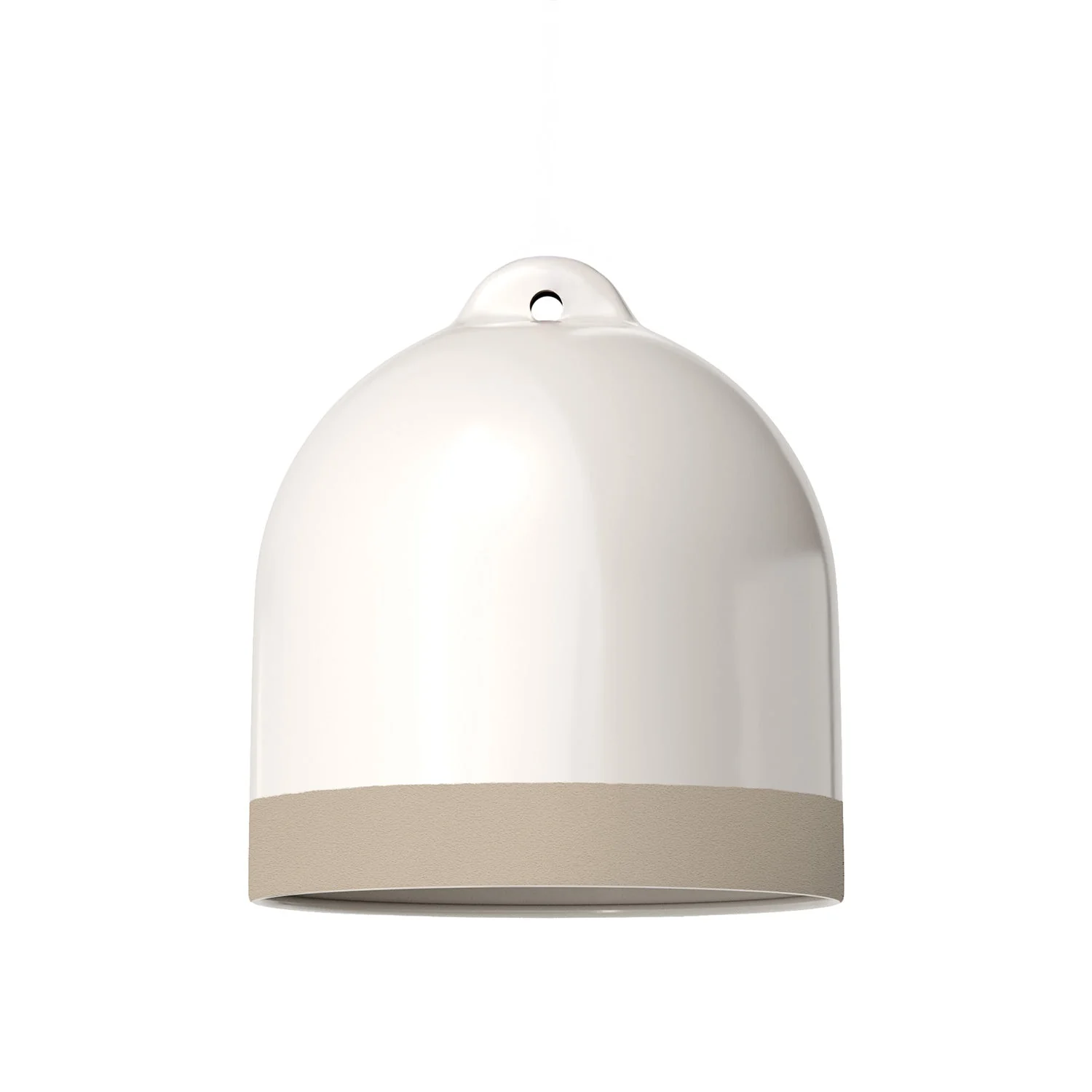 Lampshade Campana M two-tone in ceramic White and Dove Gray, Materia collection - Made in Italy - Image 3