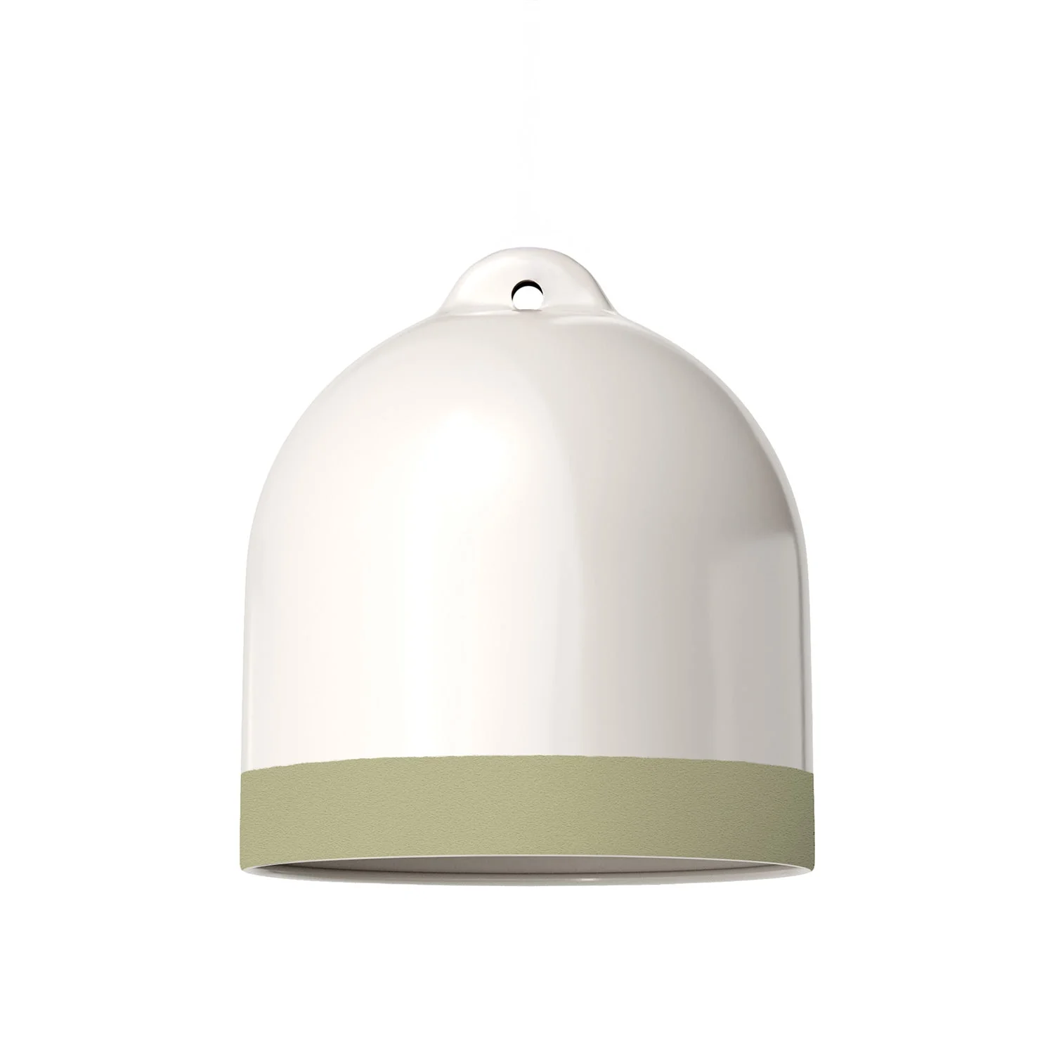 Bell M bicolor ceramic lampshade in White and Sage Green, Materia collection - Made in Italy - Image 3