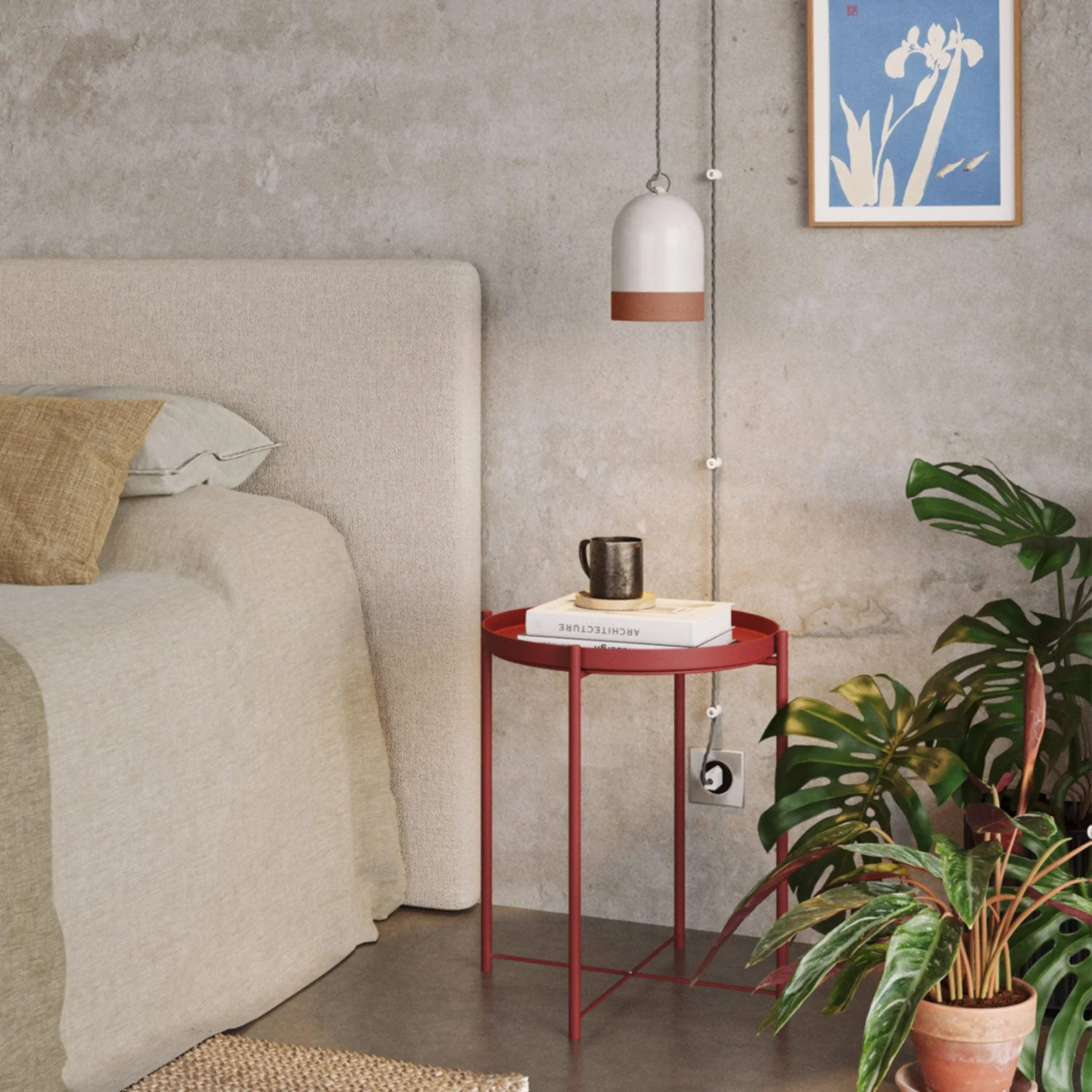 Mini XS Bell Lampshade, two-tone ceramic in White and Terracotta, Materia collection - Made in Italy - Image 2