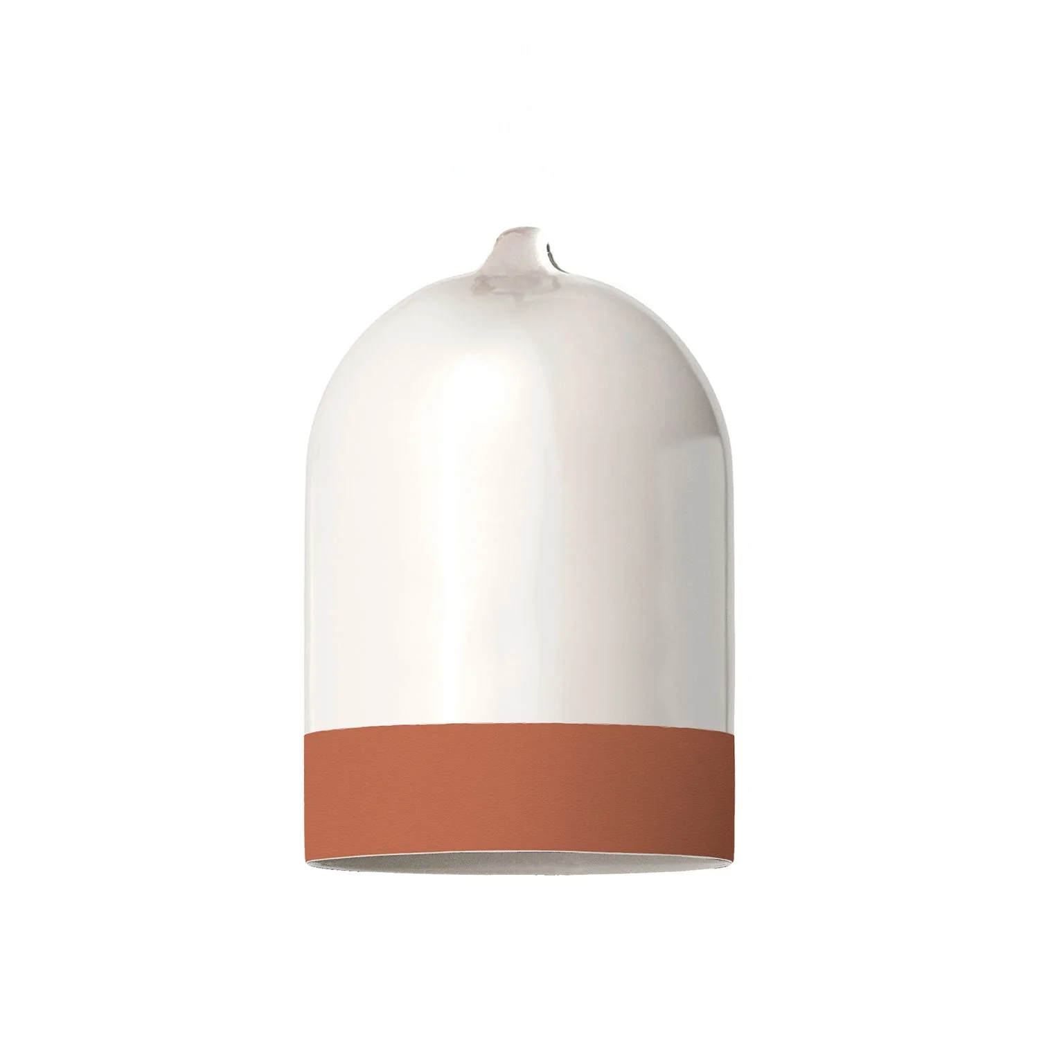 Mini XS Bell Lampshade, two-tone ceramic in White and Terracotta, Materia collection - Made in Italy - Image 3