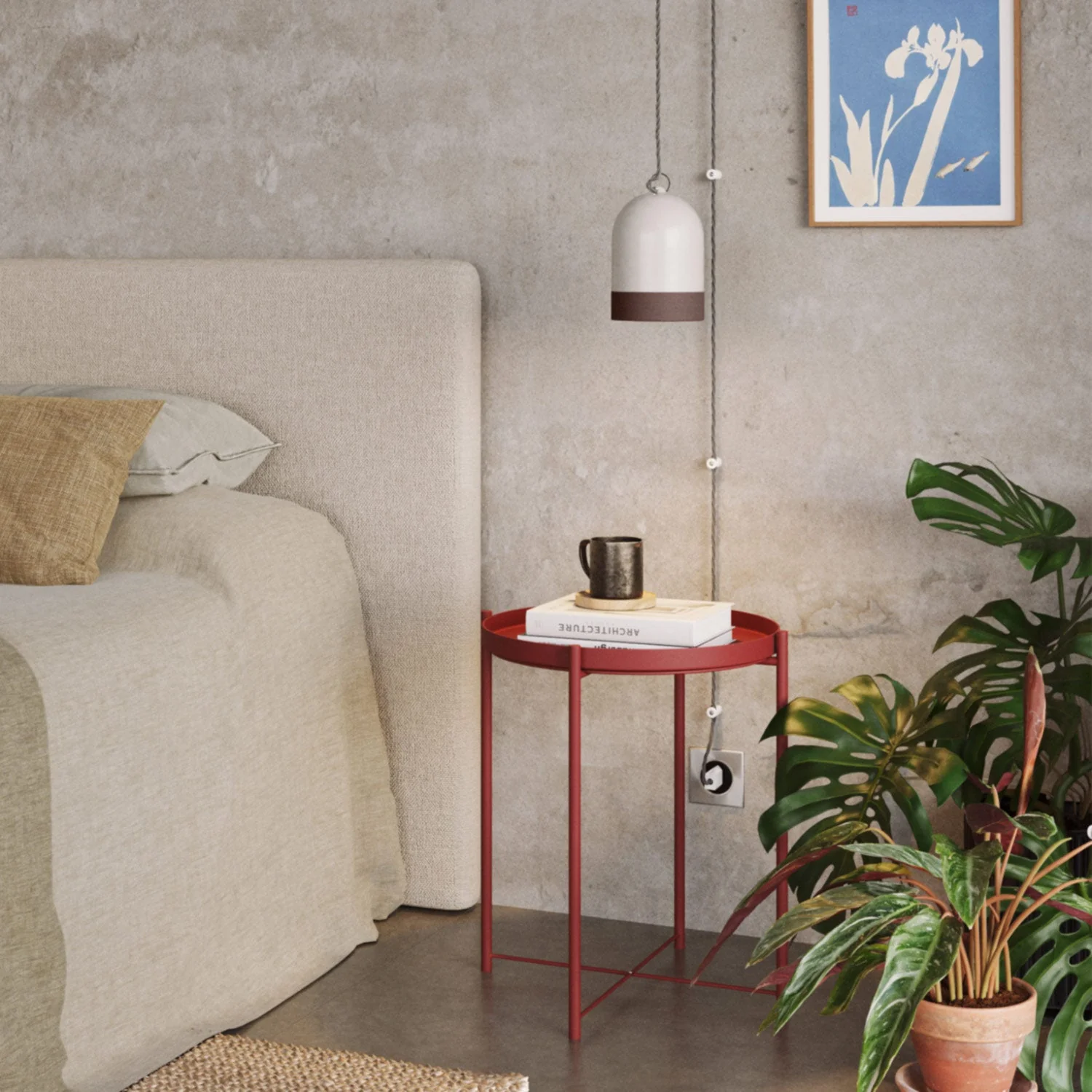 Campana Mini XS bicolor ceramic Lampshade in White and Brown, Materia collection - Made in Italy - Image 2