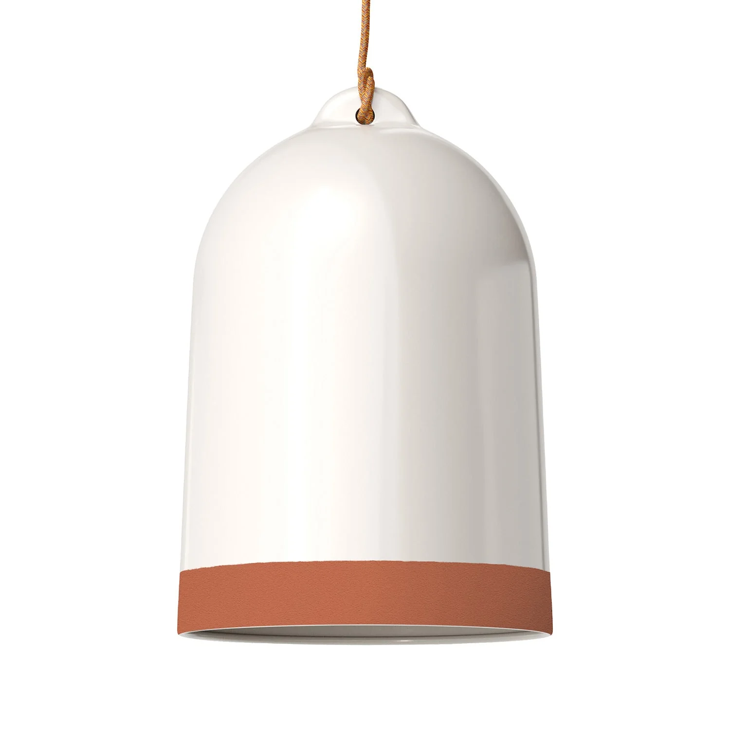 XL Bell Lampshade, two-tone ceramic in White and Terracotta, Materia collection - Made in Italy
