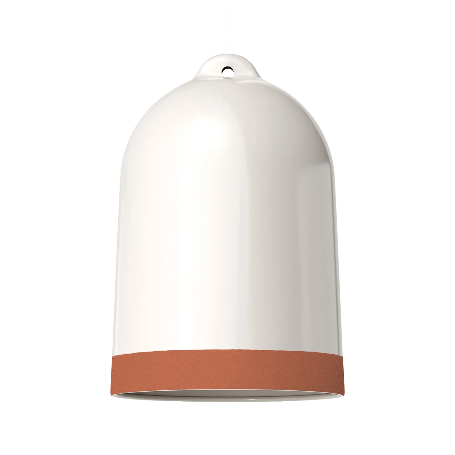 XL Bell Lampshade, two-tone ceramic in White and Terracotta, Materia collection - Made in Italy - Image 3