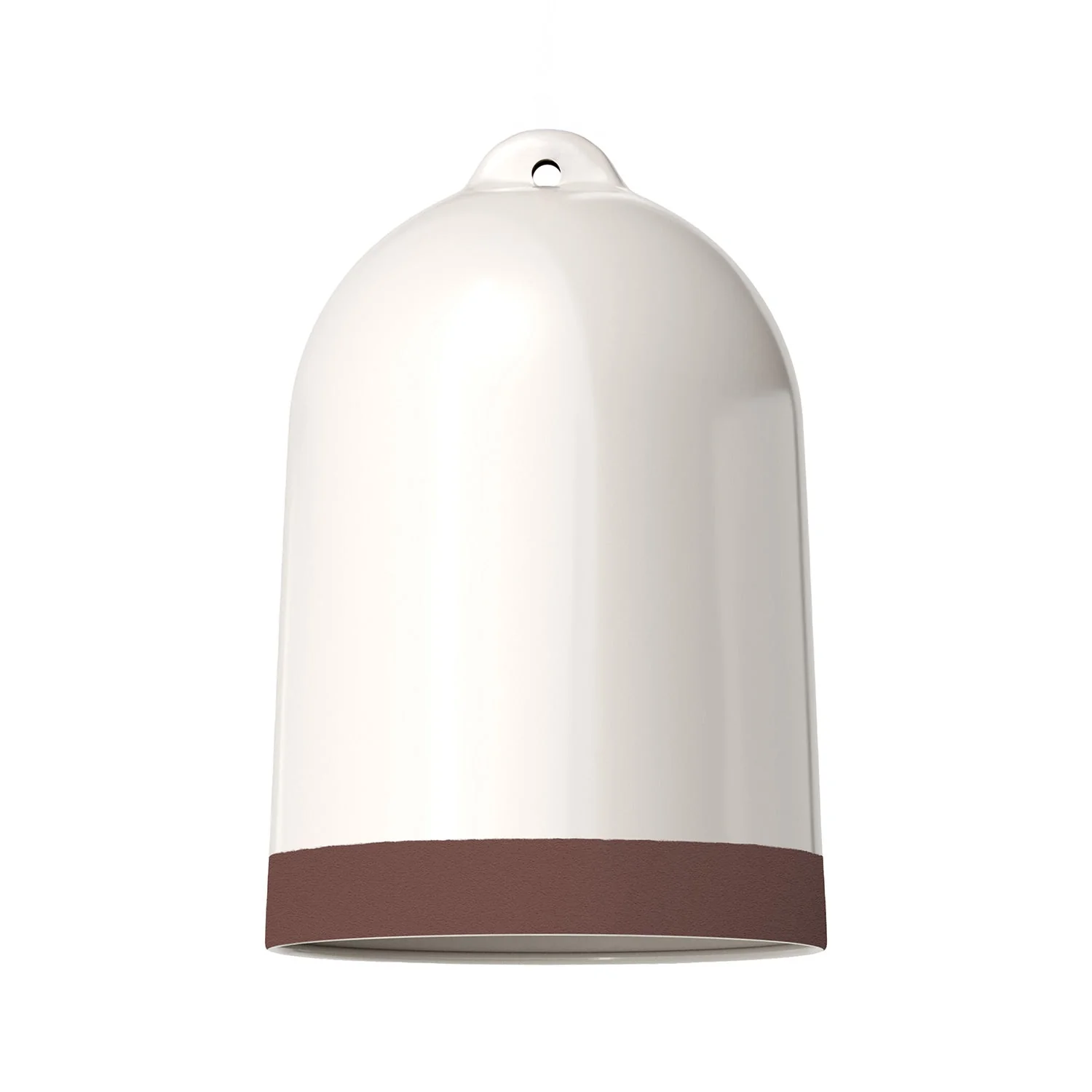 XL Bell lampshade in two-tone ceramic, White and Brown, Materia collection - Made in Italy - Image 3