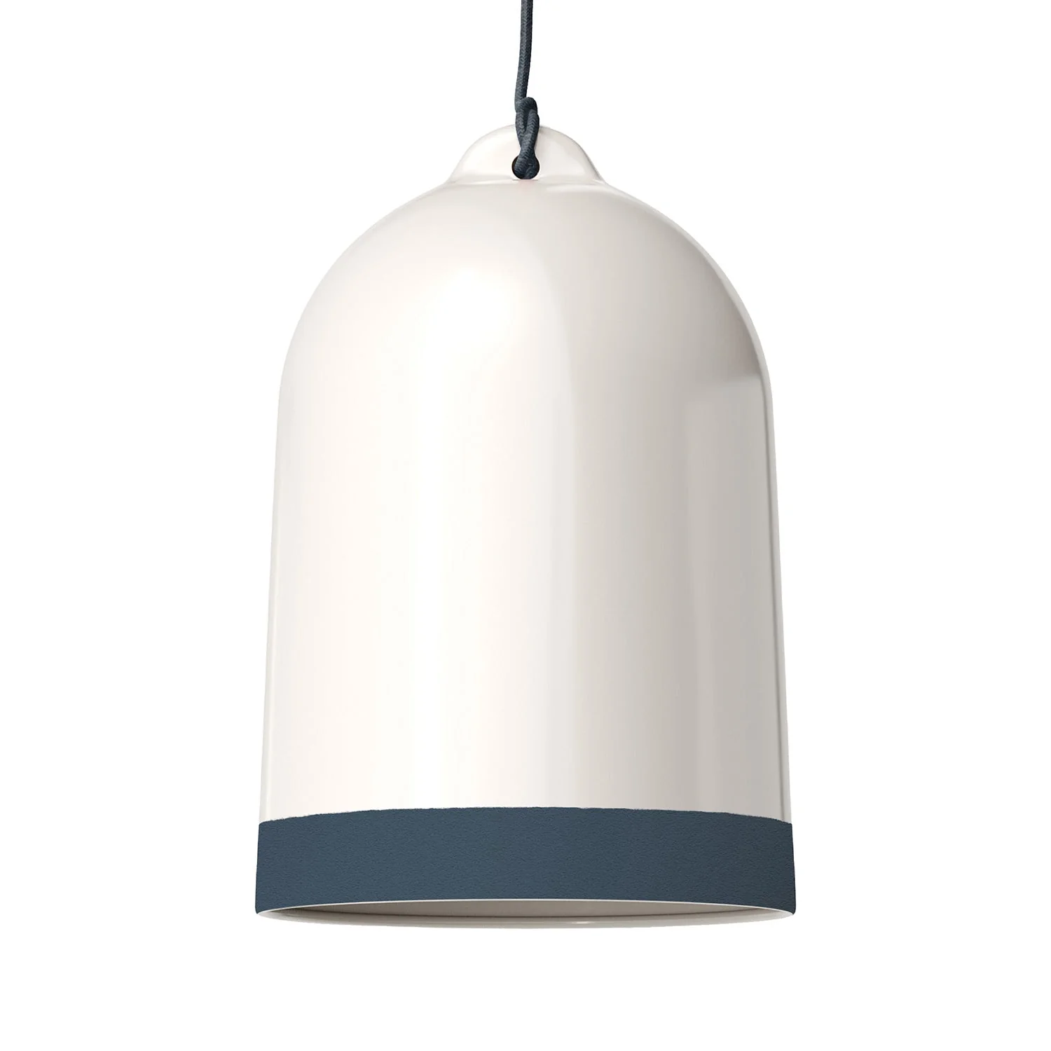 XL Bell Lampshade two-tone in White and Petrol ceramic, Materia collection - Made in Italy