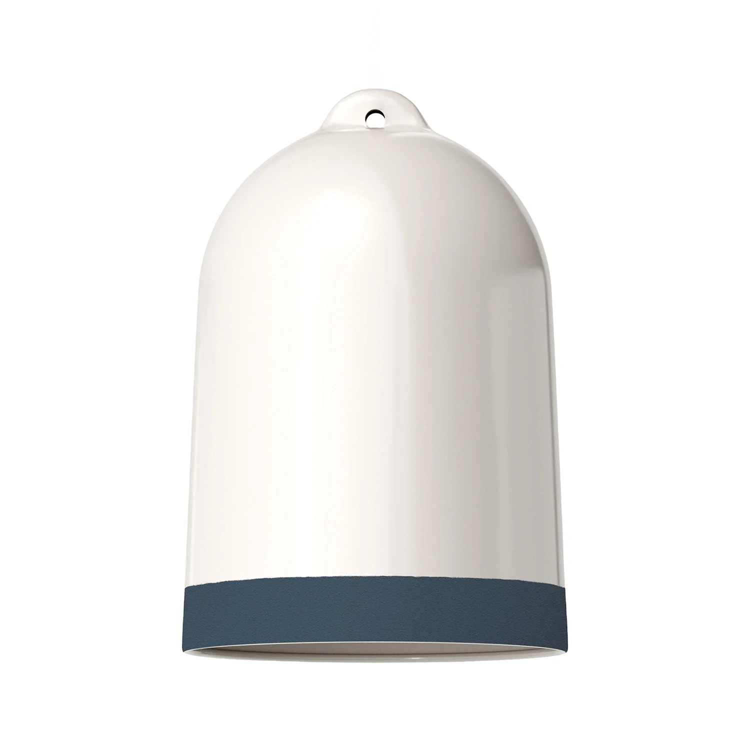 XL Bell Lampshade two-tone in White and Petrol ceramic, Materia collection - Made in Italy - Image 3