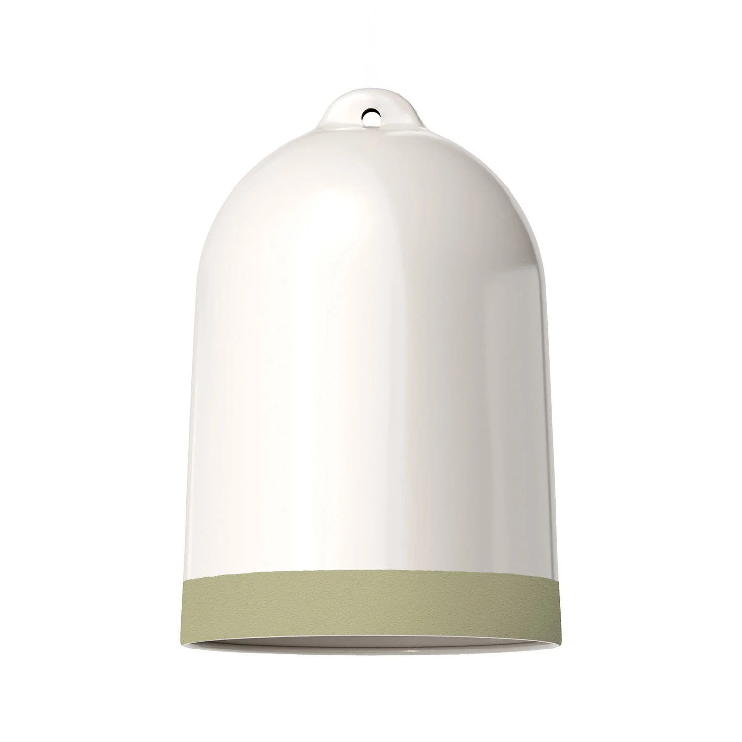 Campana XL bicolor ceramic lampshade in White and Sage Green, Materia collection – Made in Italy - Image 3