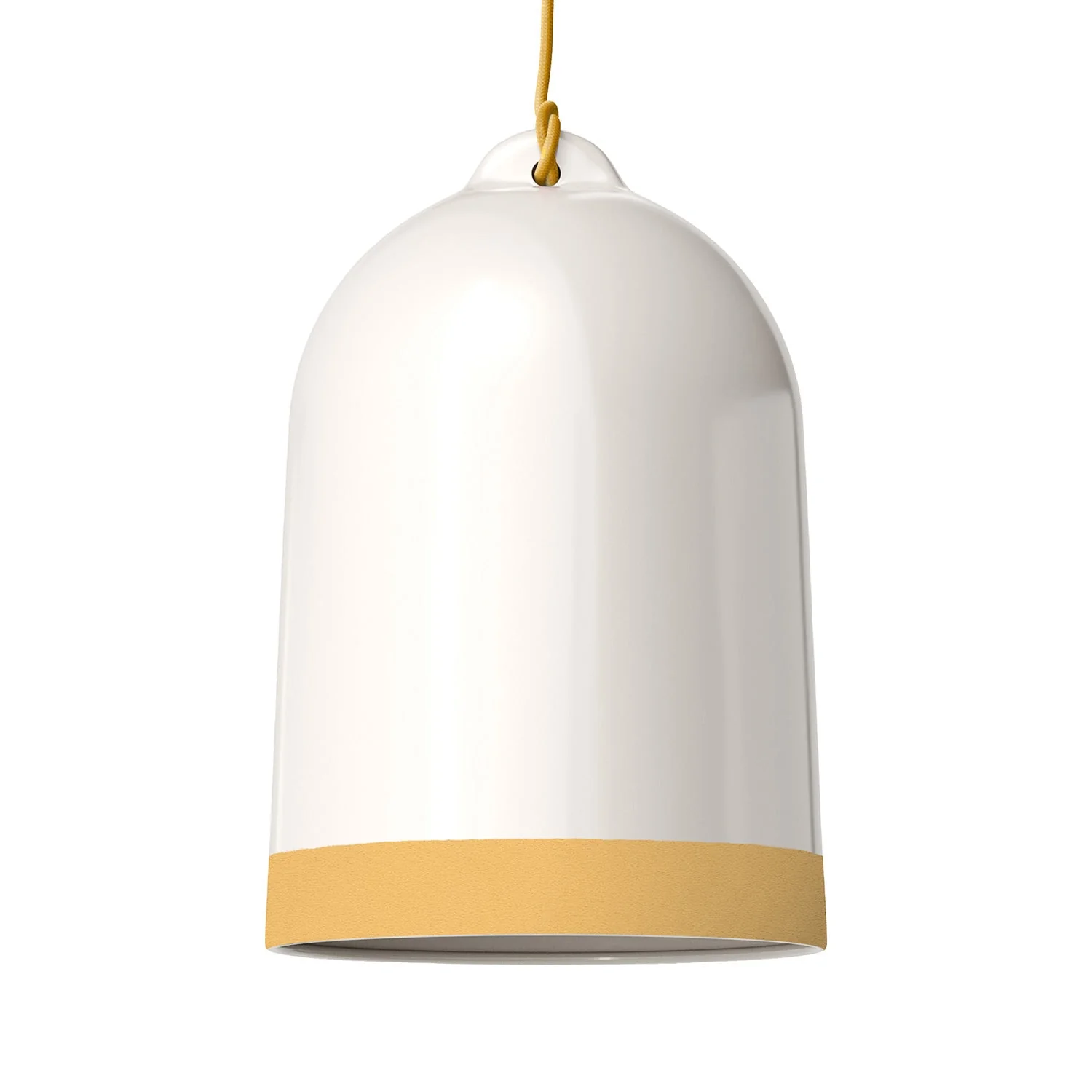 XL Campana bicolor ceramic Lampshade in White and Yellow, Materia collection - Made in Italy
