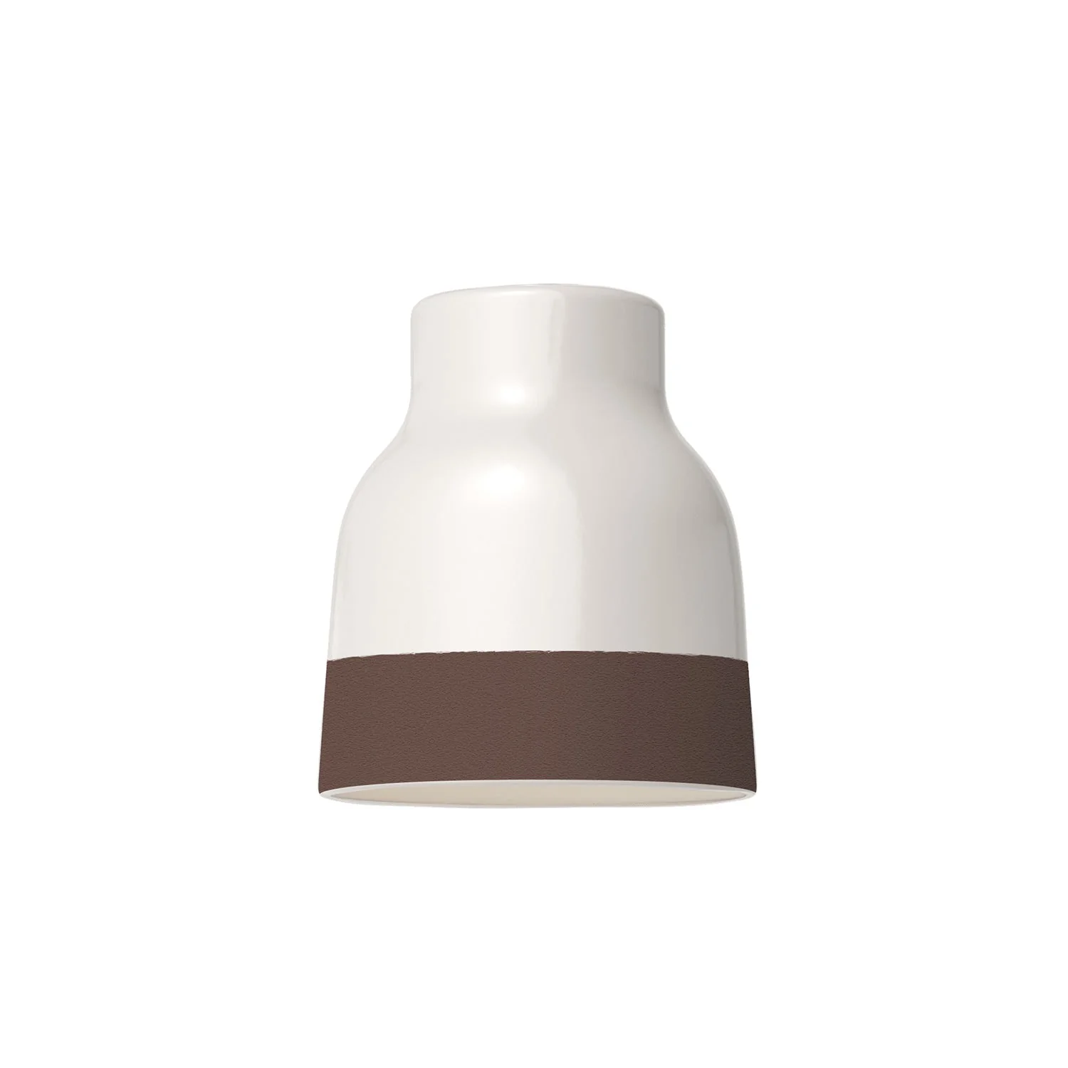 Vase two-tone ceramic lampshade, White and Brown, Materia collection - Made in Italy - Image 4