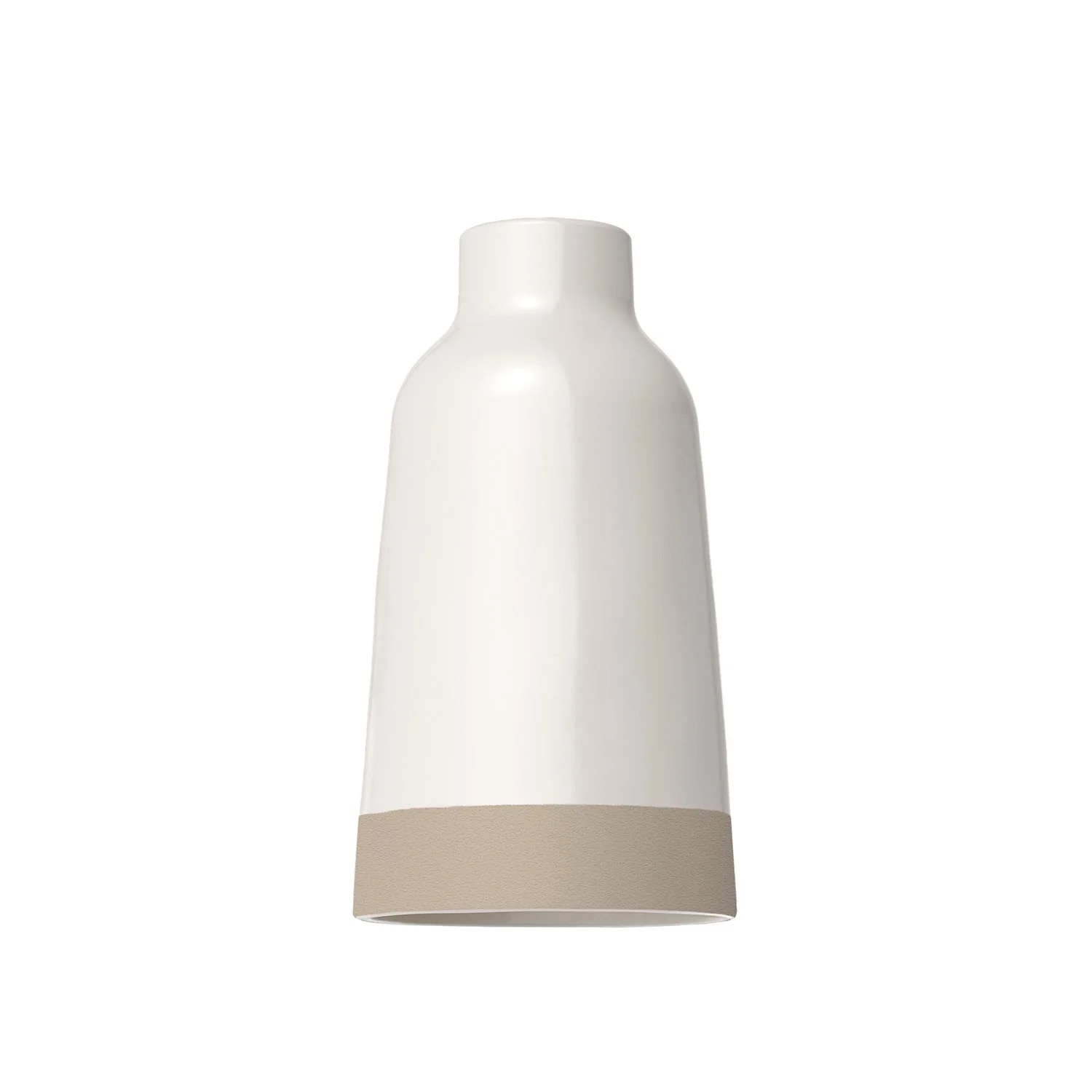 Bottiglia two-tone ceramic lampshade in White and Dove Gray, Materia collection - Made in Italy - Image 4