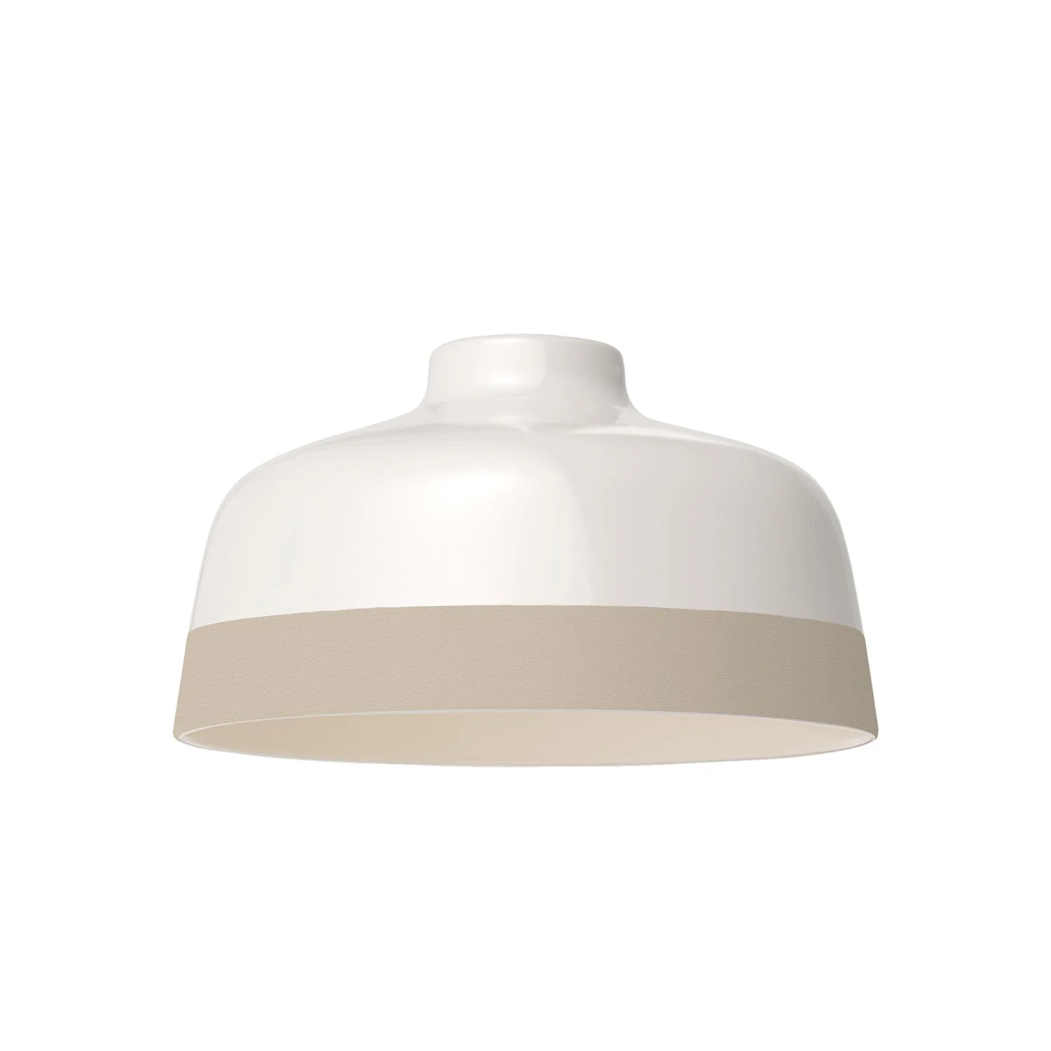 Cup lampshade, two-tone ceramic in White and Taupe, Materia collection - Made in Italy - Image 4