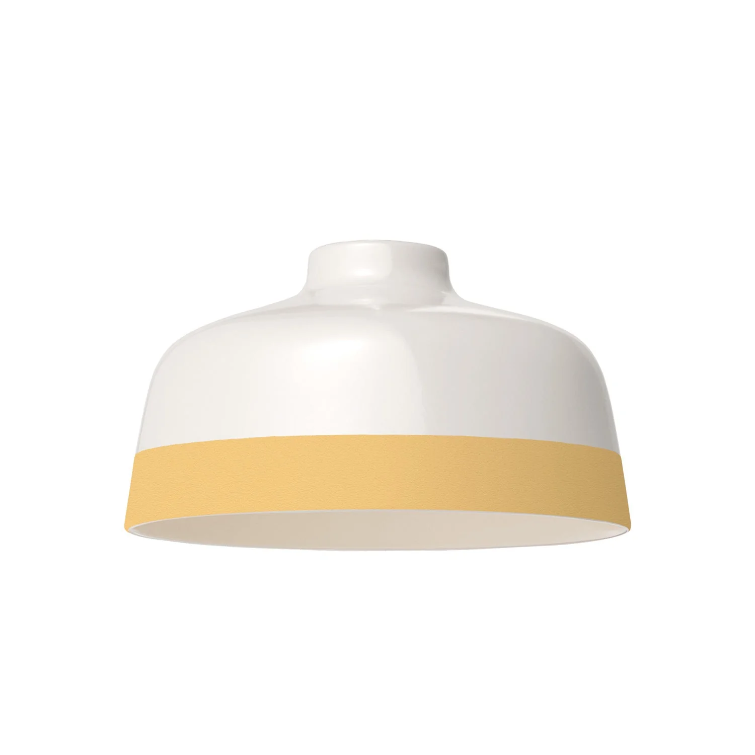 Two-tone Cup Lampshade in White and Yellow ceramic, Materia collection - Made in Italy - Image 4
